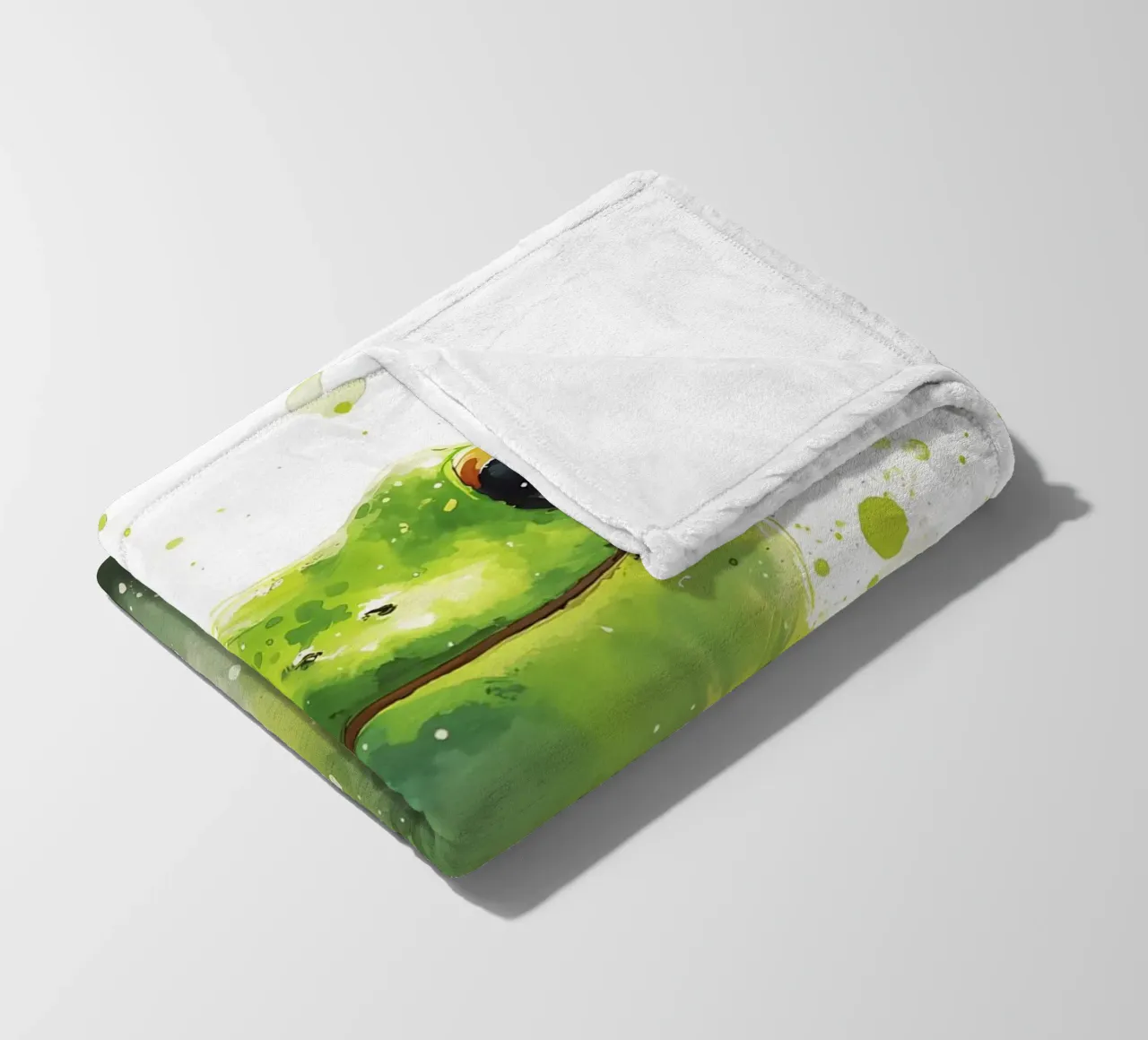 Rana dallo sguardo verde - Acquerello Serenity coperta in pile da Manh beo
