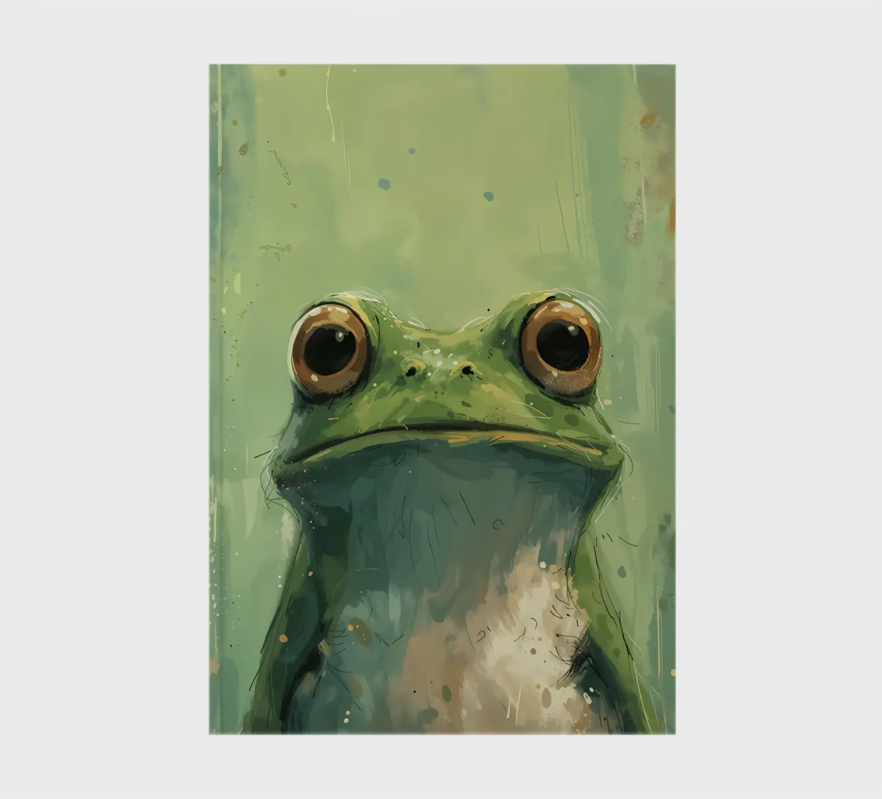 Green Gaze Frog_ A Whimsical Look notebook by Manh beo