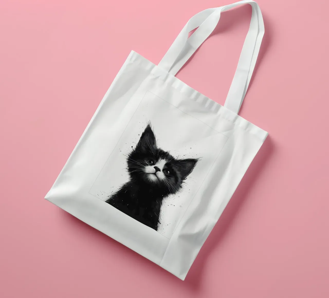 Ink Splatter Kitten tote bag by Manh beo