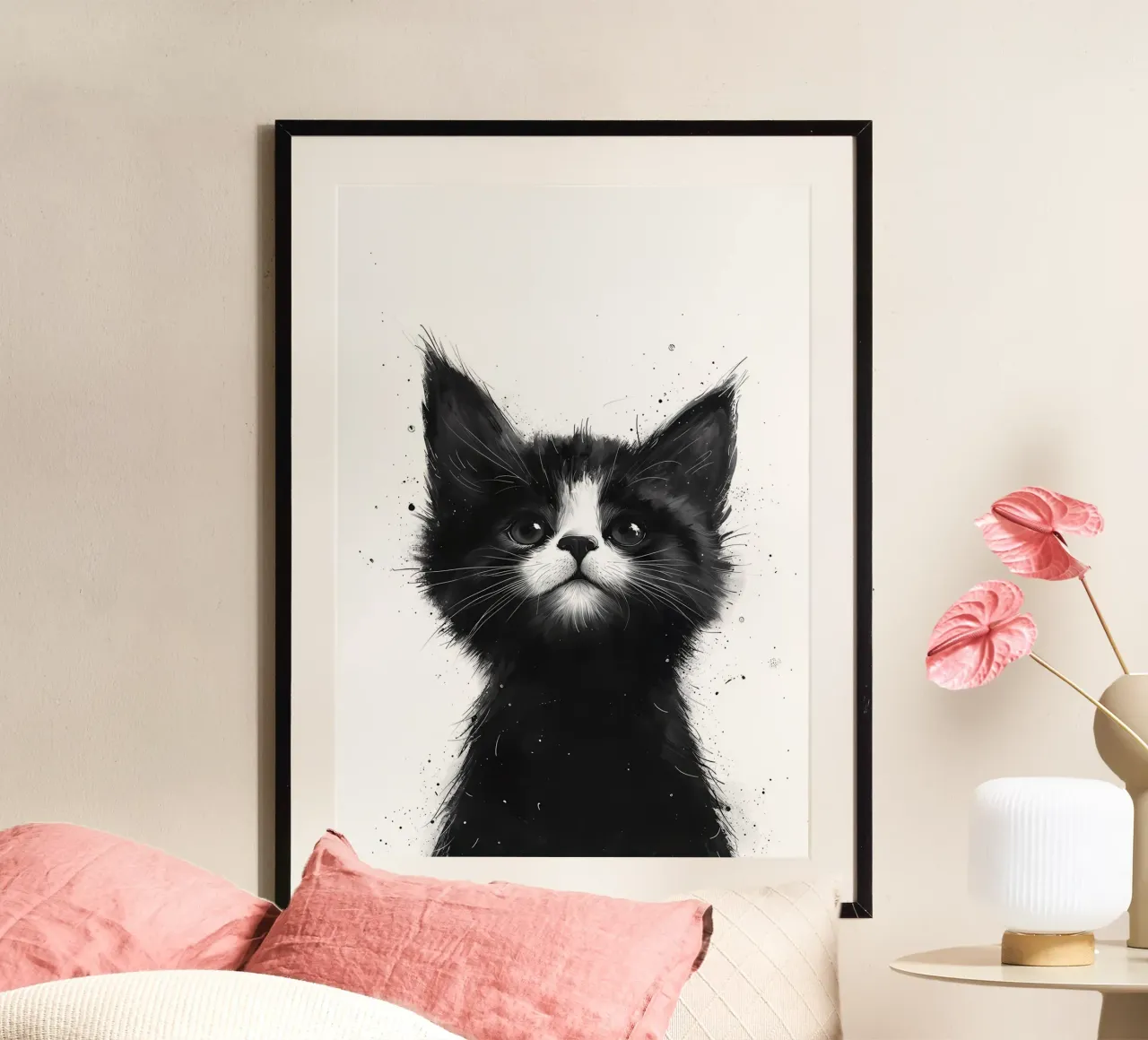 Ink Splatter Kitten hahnemühle by Manh beo