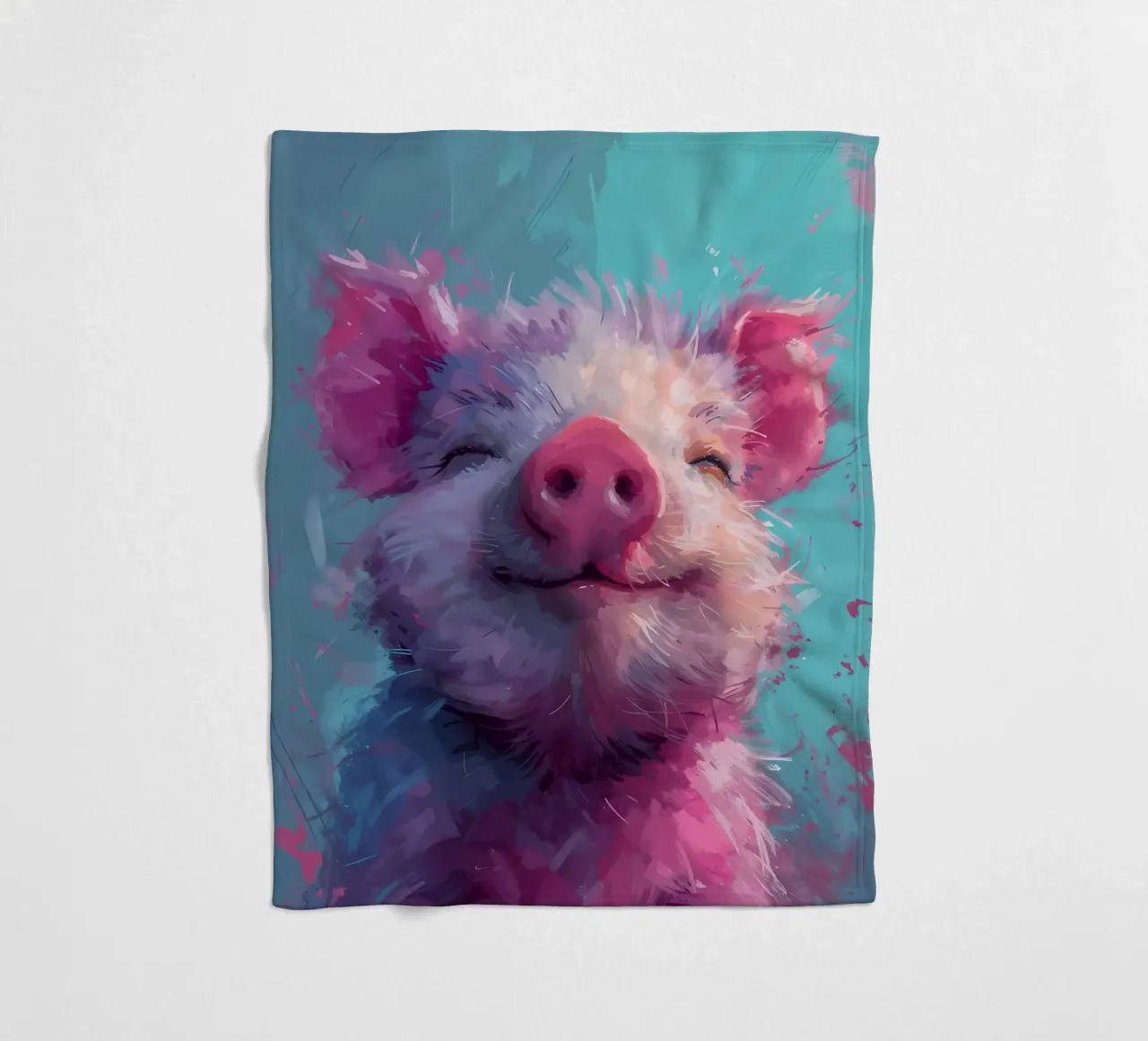 Joyful Piglet Bliss_ A Burst of Colorful Whimsy fleece blanket by Manh beo