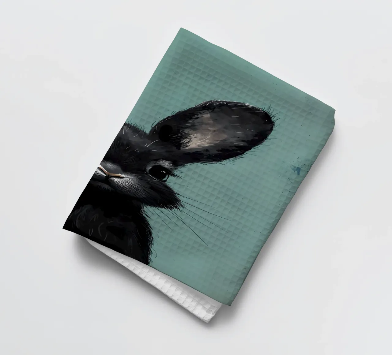Lapin noir vivant torchon de Manh beo