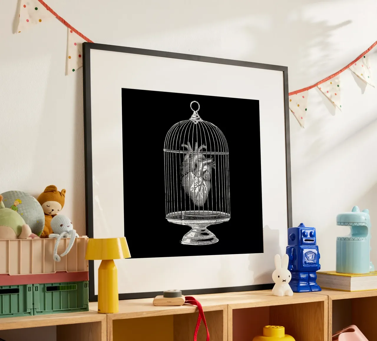 Free My Heart poster con telaio in alluminio da Tobe Fonseca