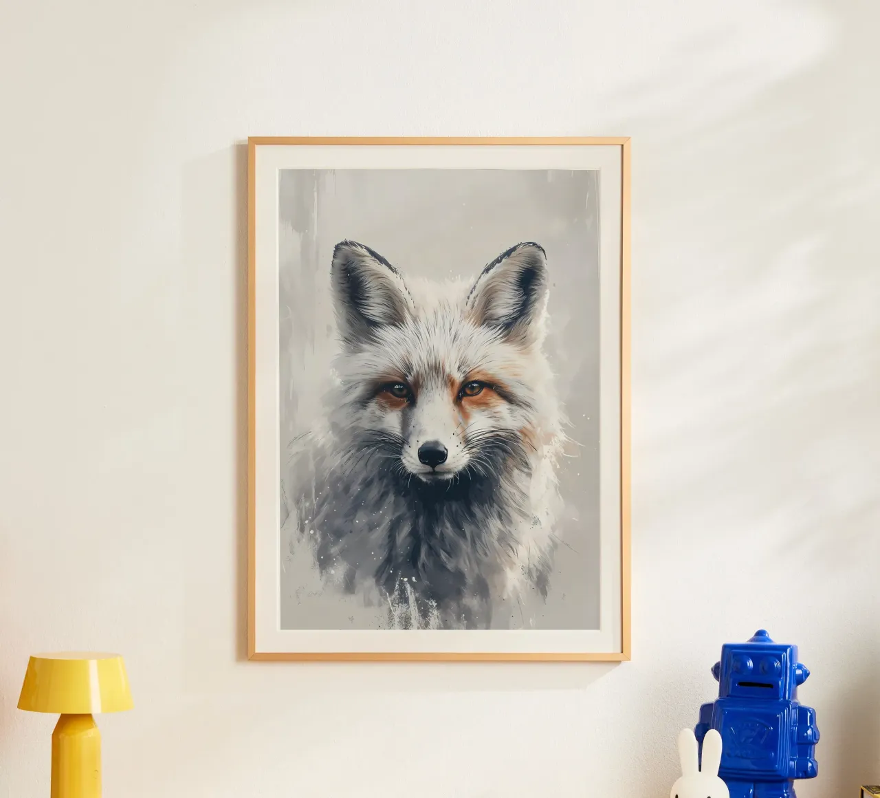 Sguardo maestoso della volpe poster con telaio in legno da Manh beo