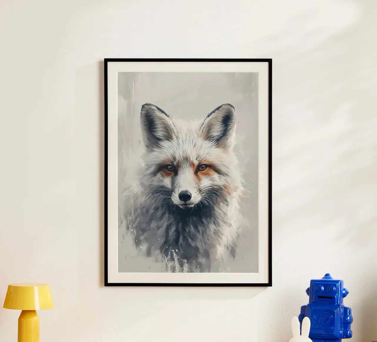 Sguardo maestoso della volpe poster con telaio in legno da Manh beo