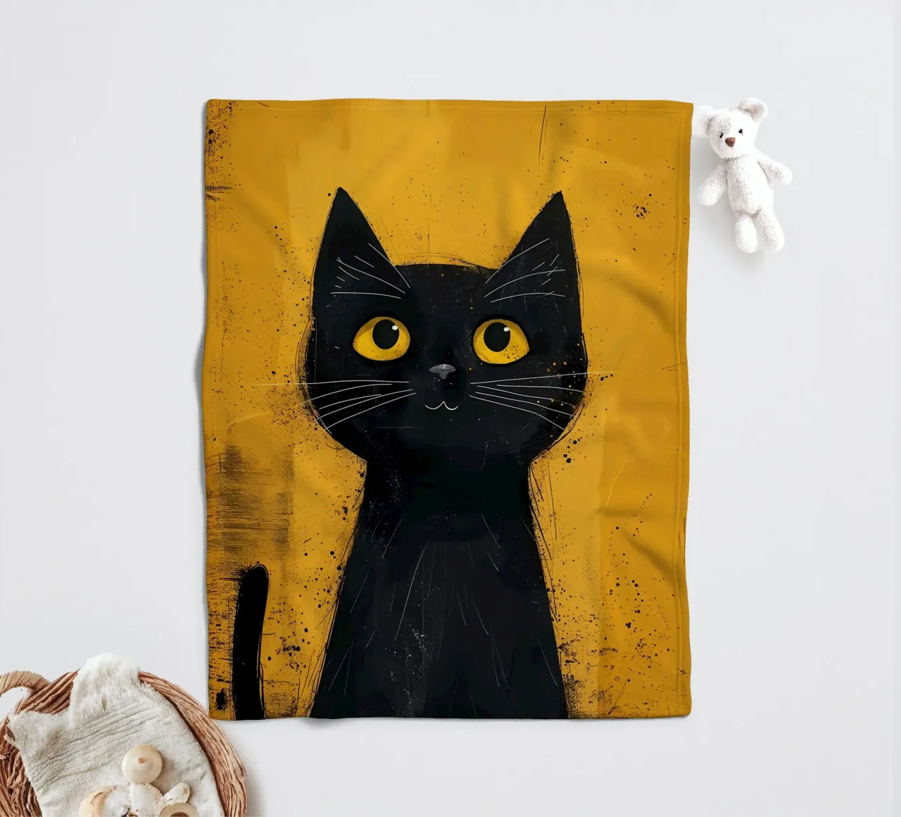 Gatto nero mistico coperta in pile da Manh beo