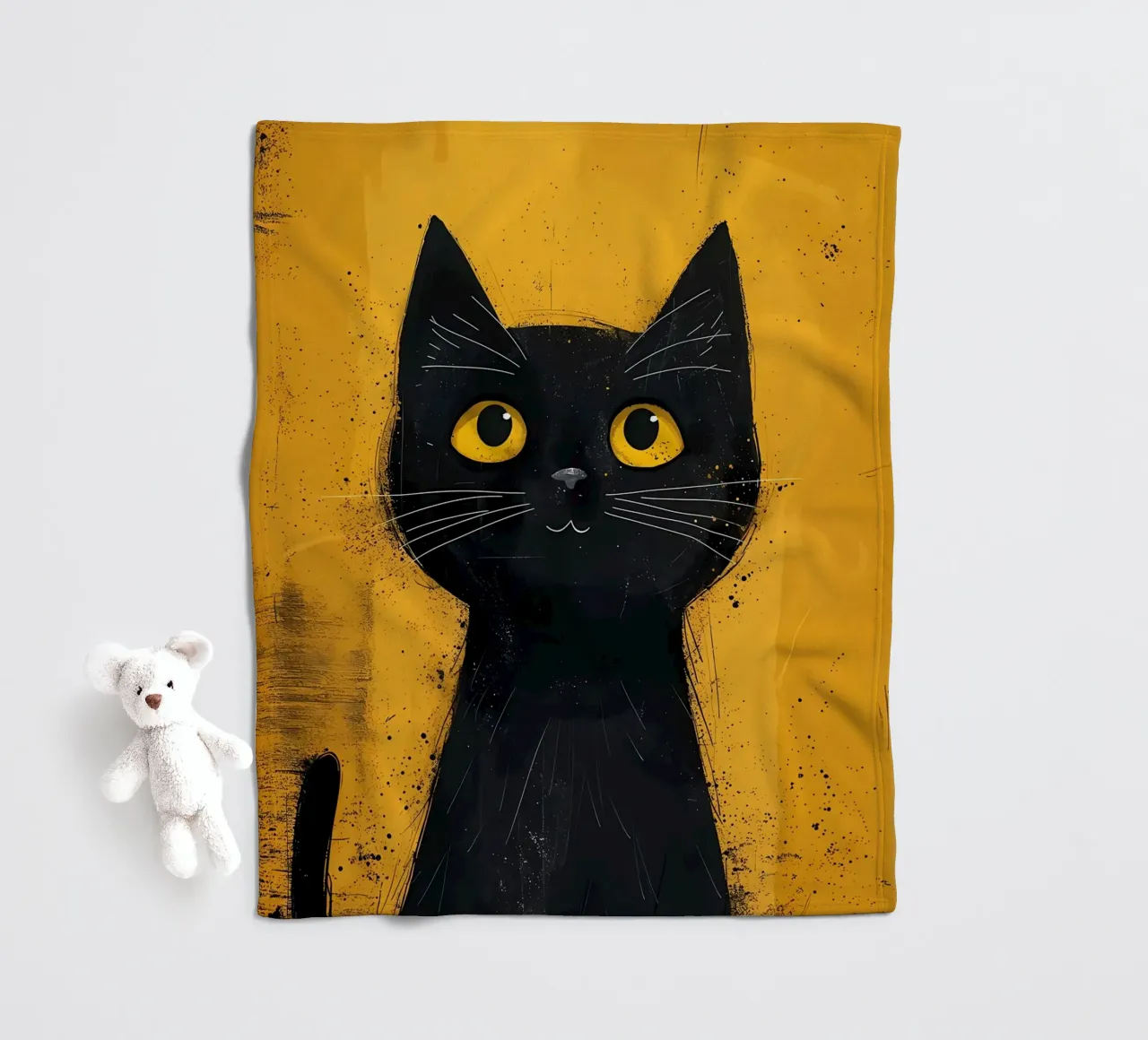 Gatto nero mistico coperta in pile da Manh beo
