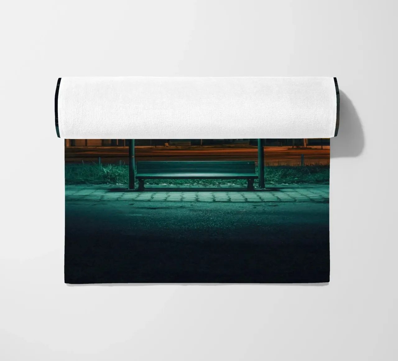 Silent Waiting in Hanoi beach towel by By Night
