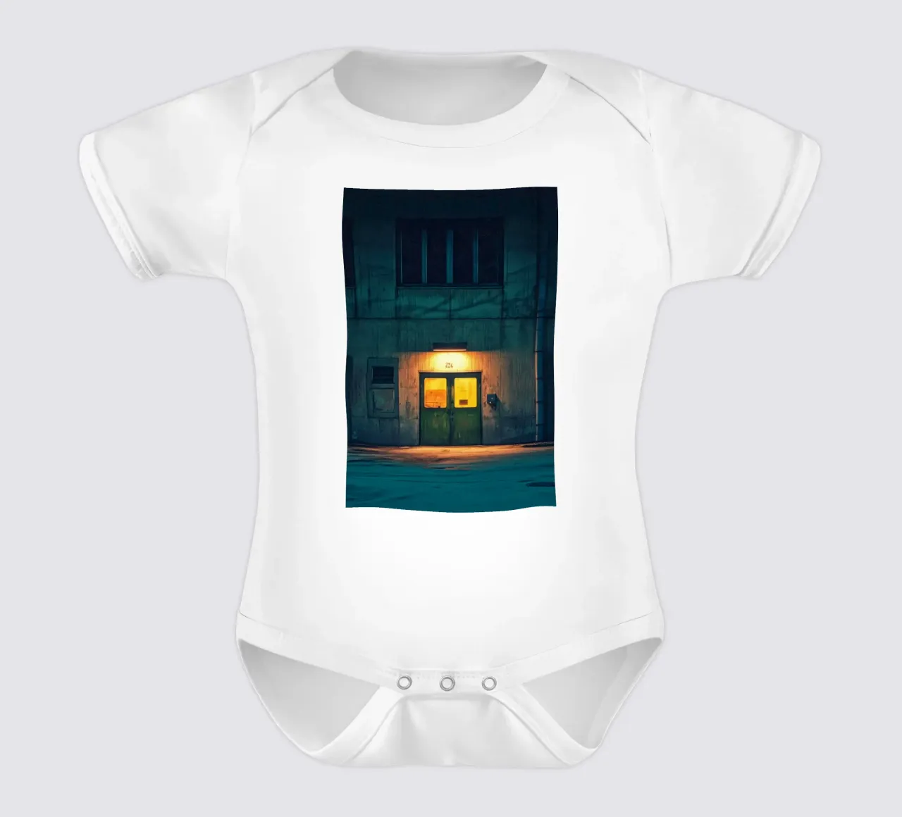 Hanoi's Illuminated Gate short-sleeve baby romper by By Night