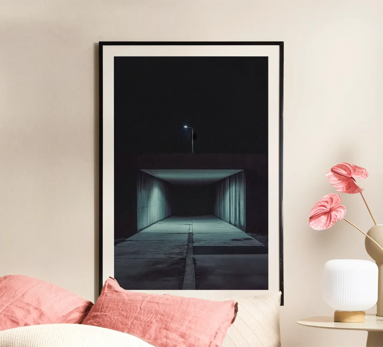 Dark Kathmandu: The charm of a tunnel under the moon poster by By Night