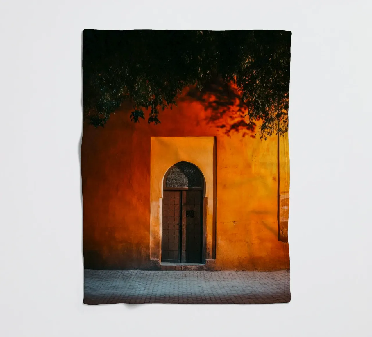 Mystical gateway to Marrakech at sunset fleece blanket by By Night
