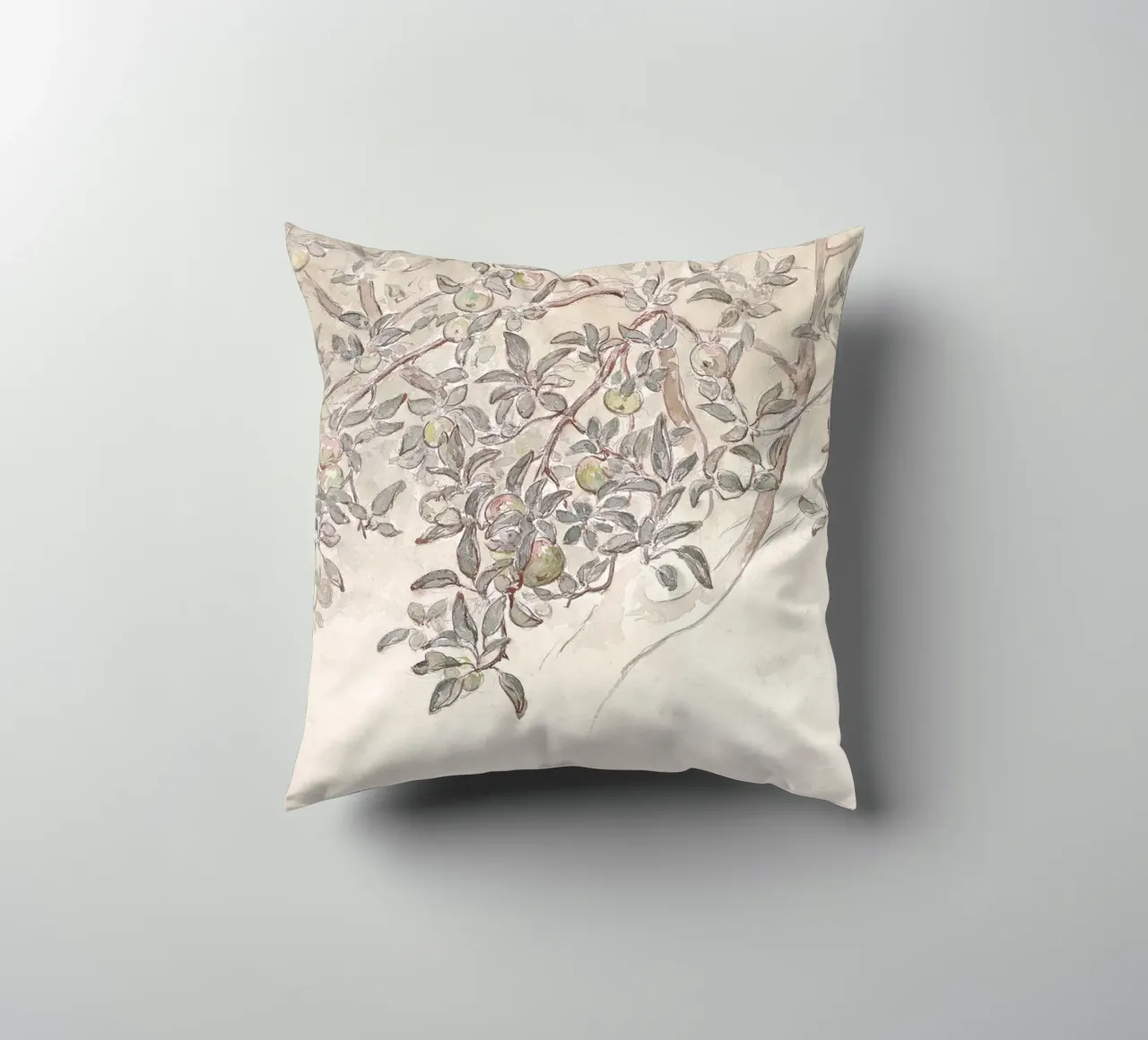 Apple Tree Watercolor cuscino da apoloprints
