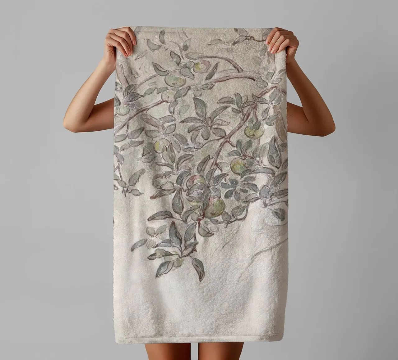 Apple Tree Watercolor asciugamano da bagno da apoloprints