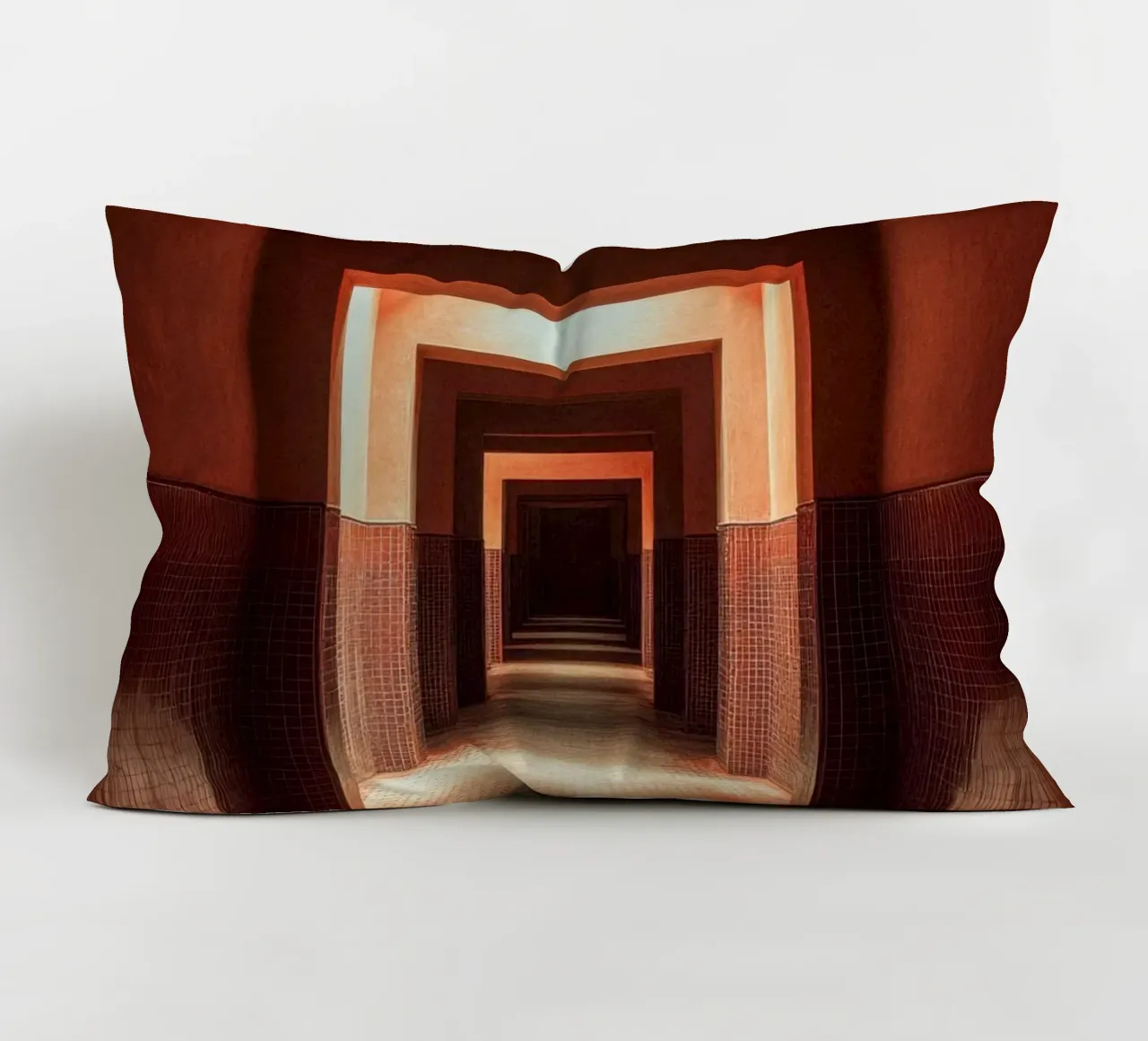 Le corridor infini de Marrakech decorative cushion by By Night