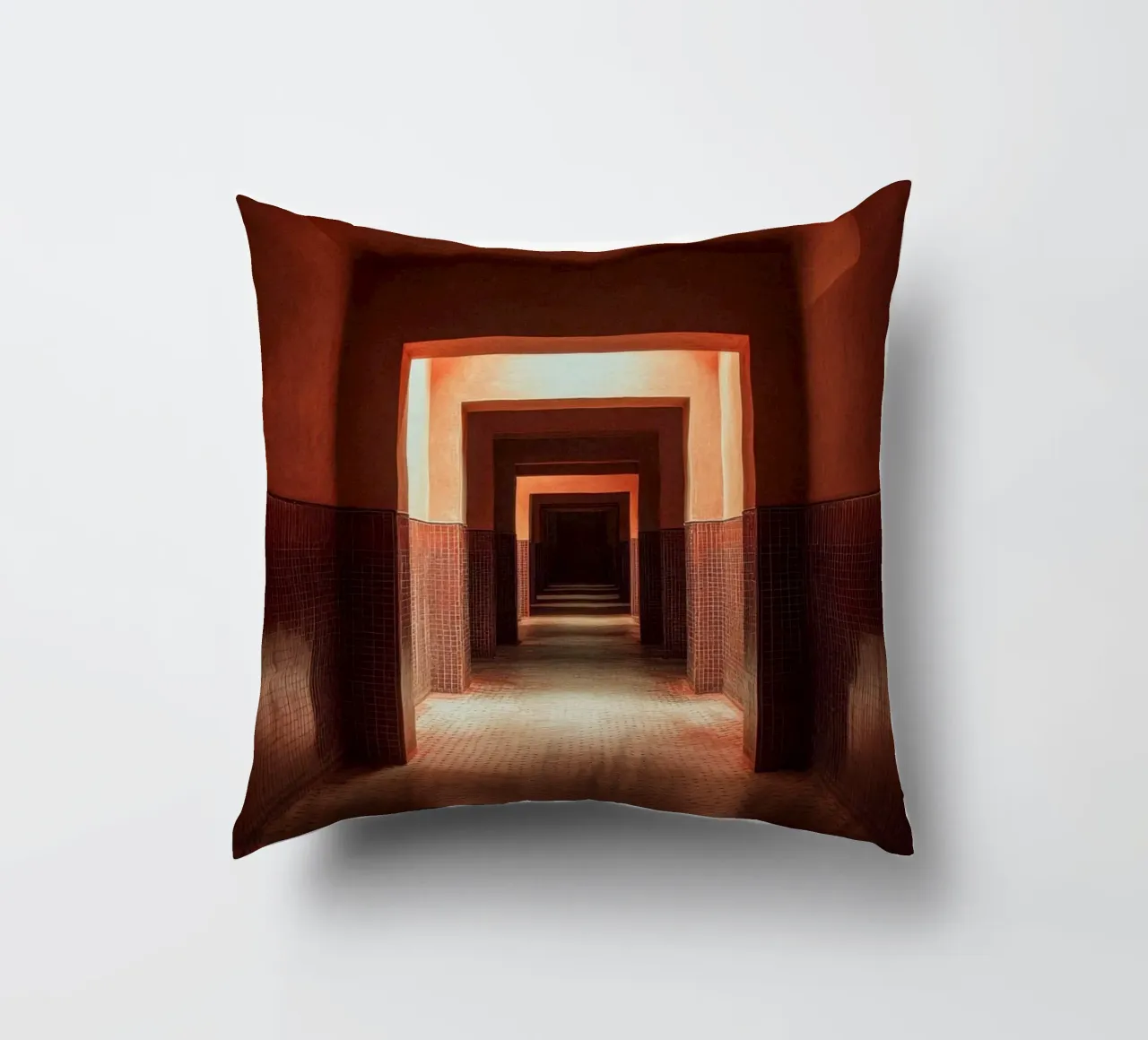 Le corridor infini de Marrakech decorative cushion by By Night