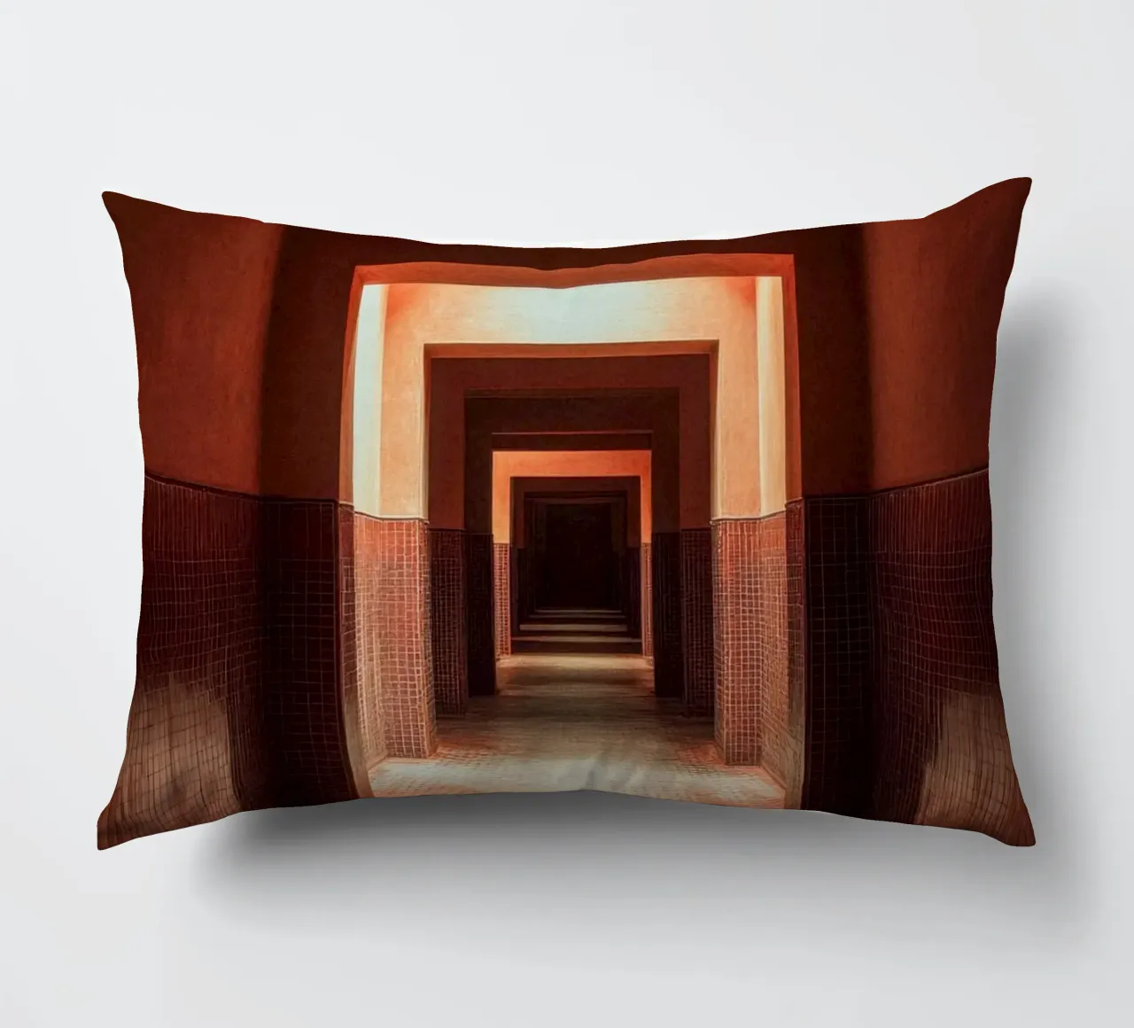 Le corridor infini de Marrakech decorative cushion by By Night
