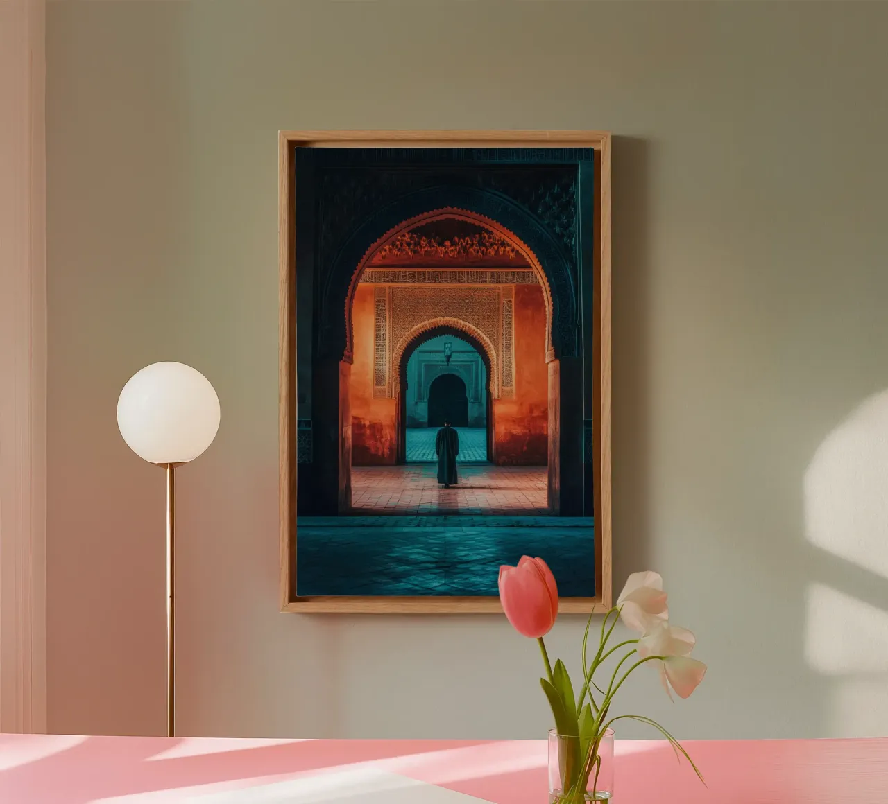 Le Porte Reali di Marrakech, tra luci e ombre tela con Cornice a cassetta da By Night