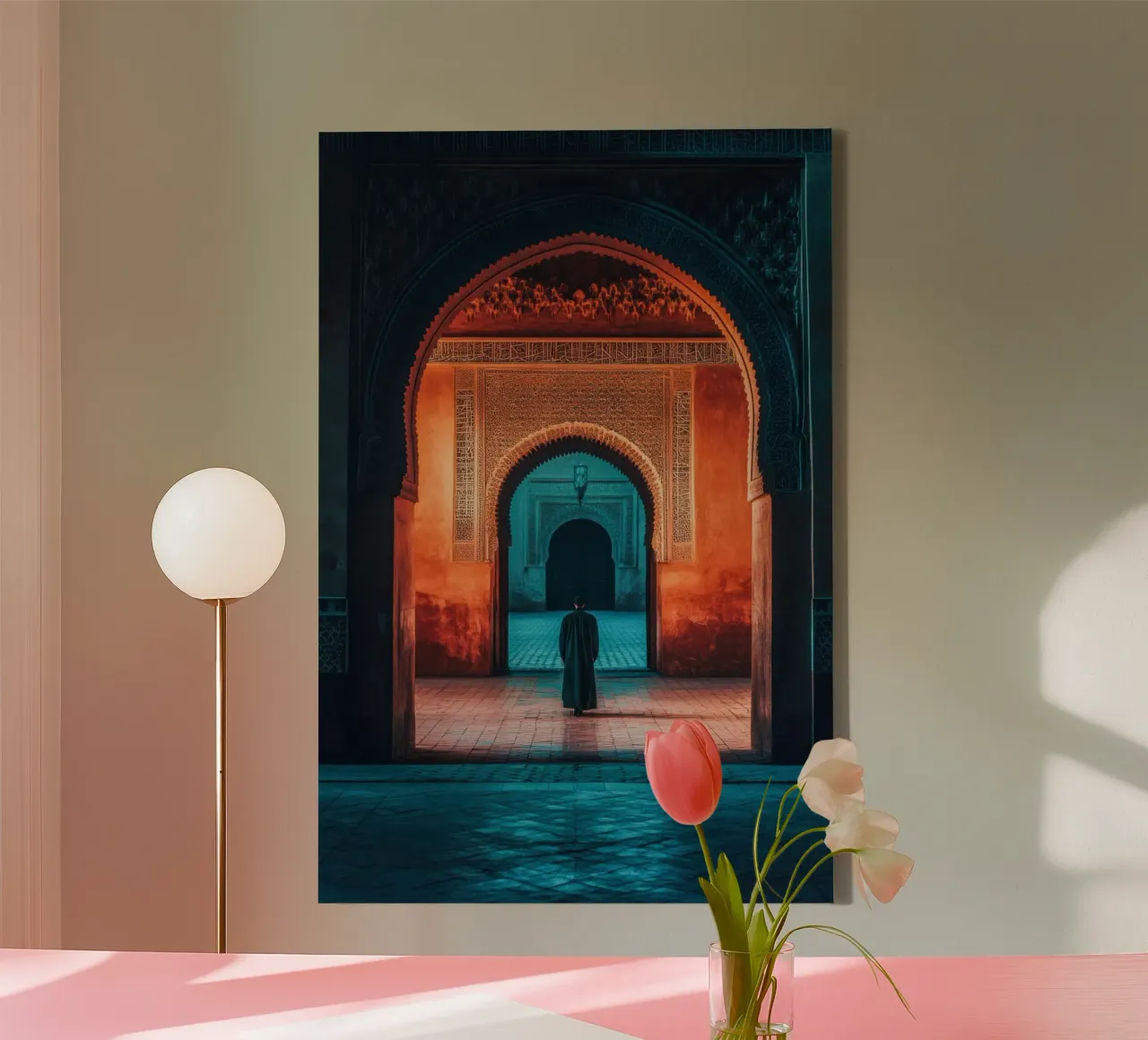 Le Porte Reali di Marrakech, tra luci e ombre tela con Cornice a cassetta da By Night