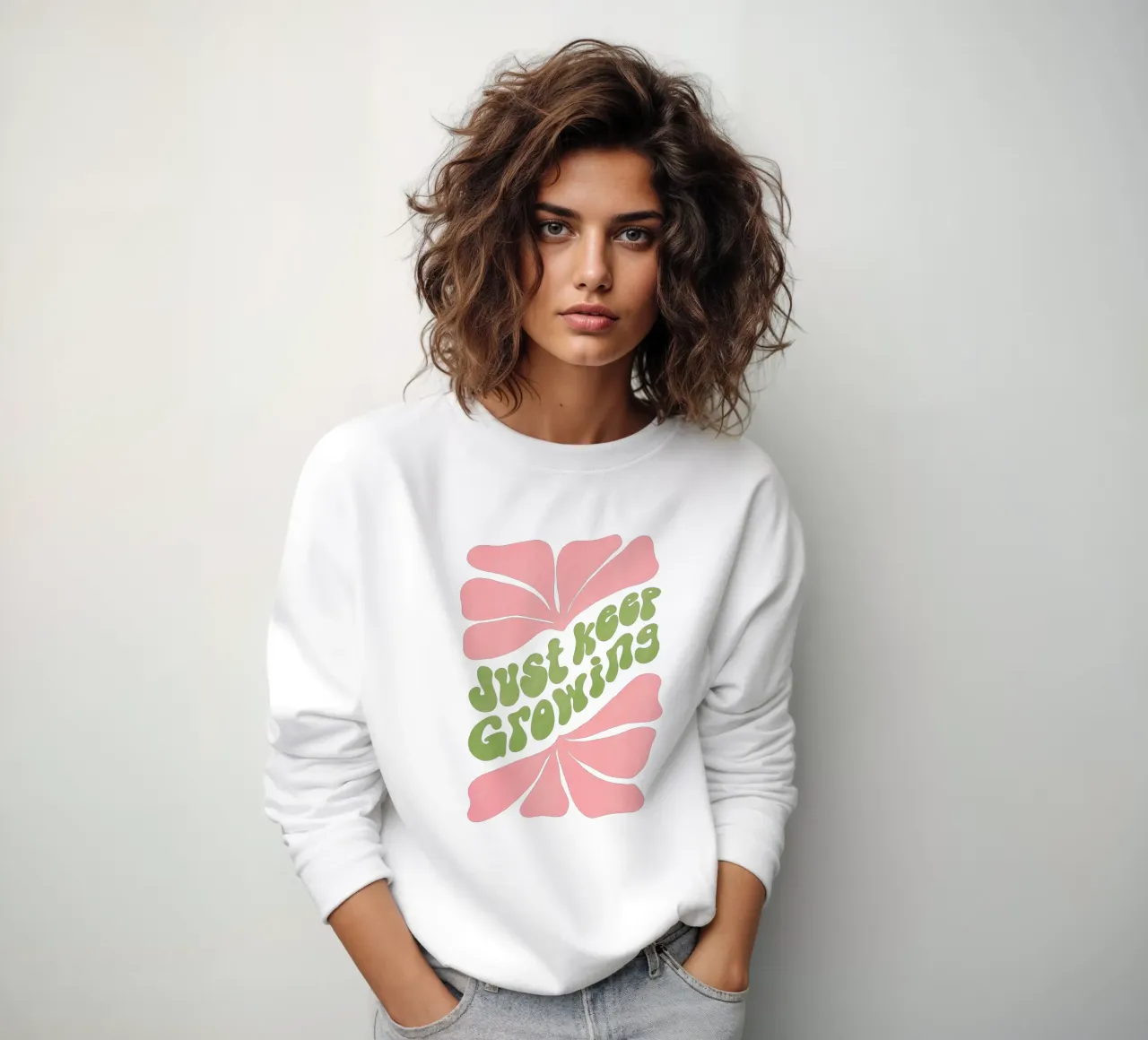 Retro Flower Power – Just Keep Growing Poster felpa da Studio Mooodz