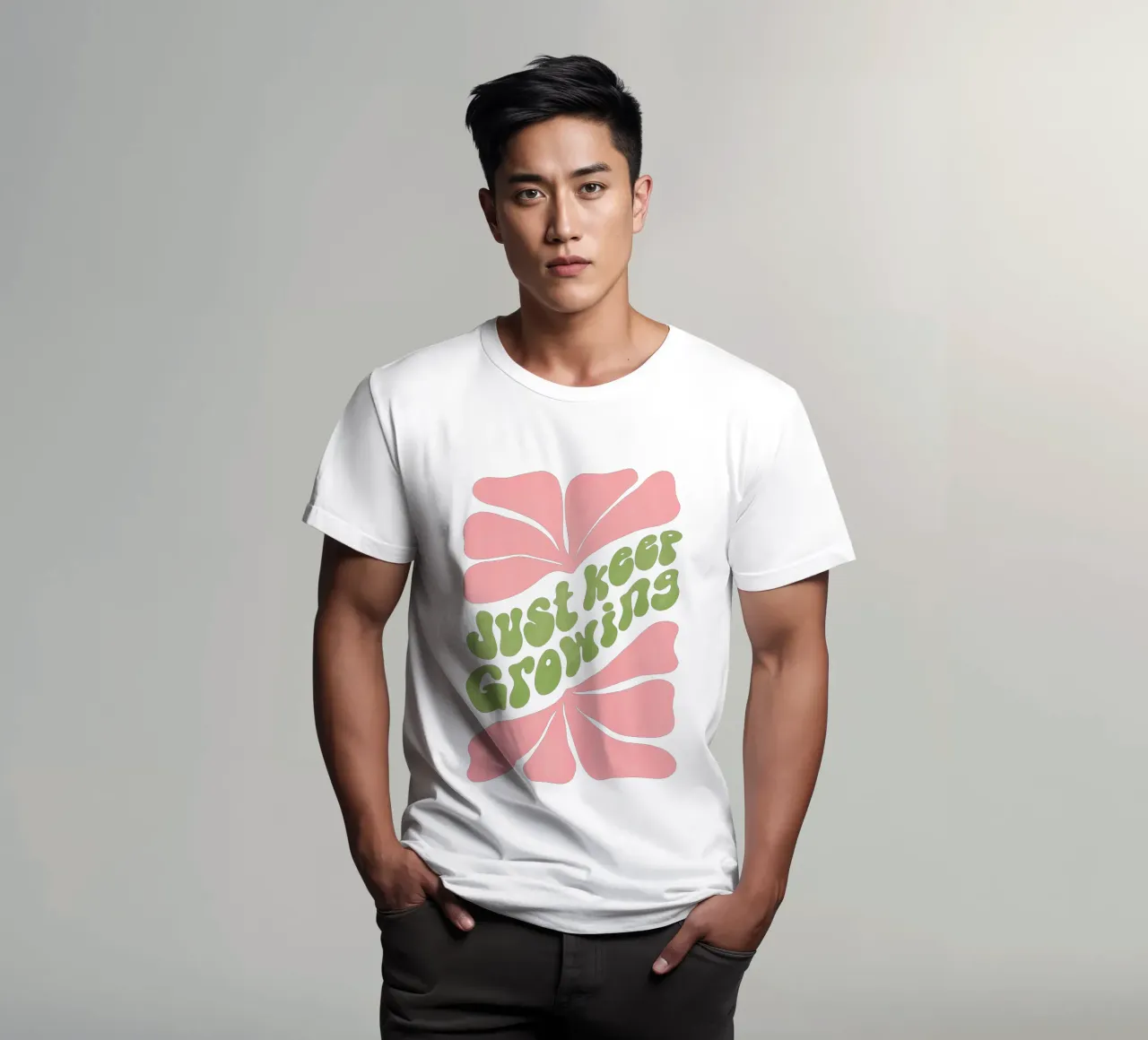 Retro Flower Power – Just Keep Growing Poster t-shirt da Studio Mooodz