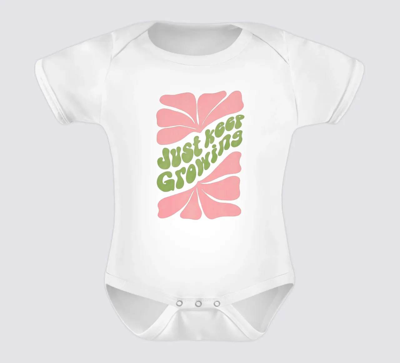 Retro Flower Power – Just Keep Growing Poster body neonato maniche corte da Studio Mooodz