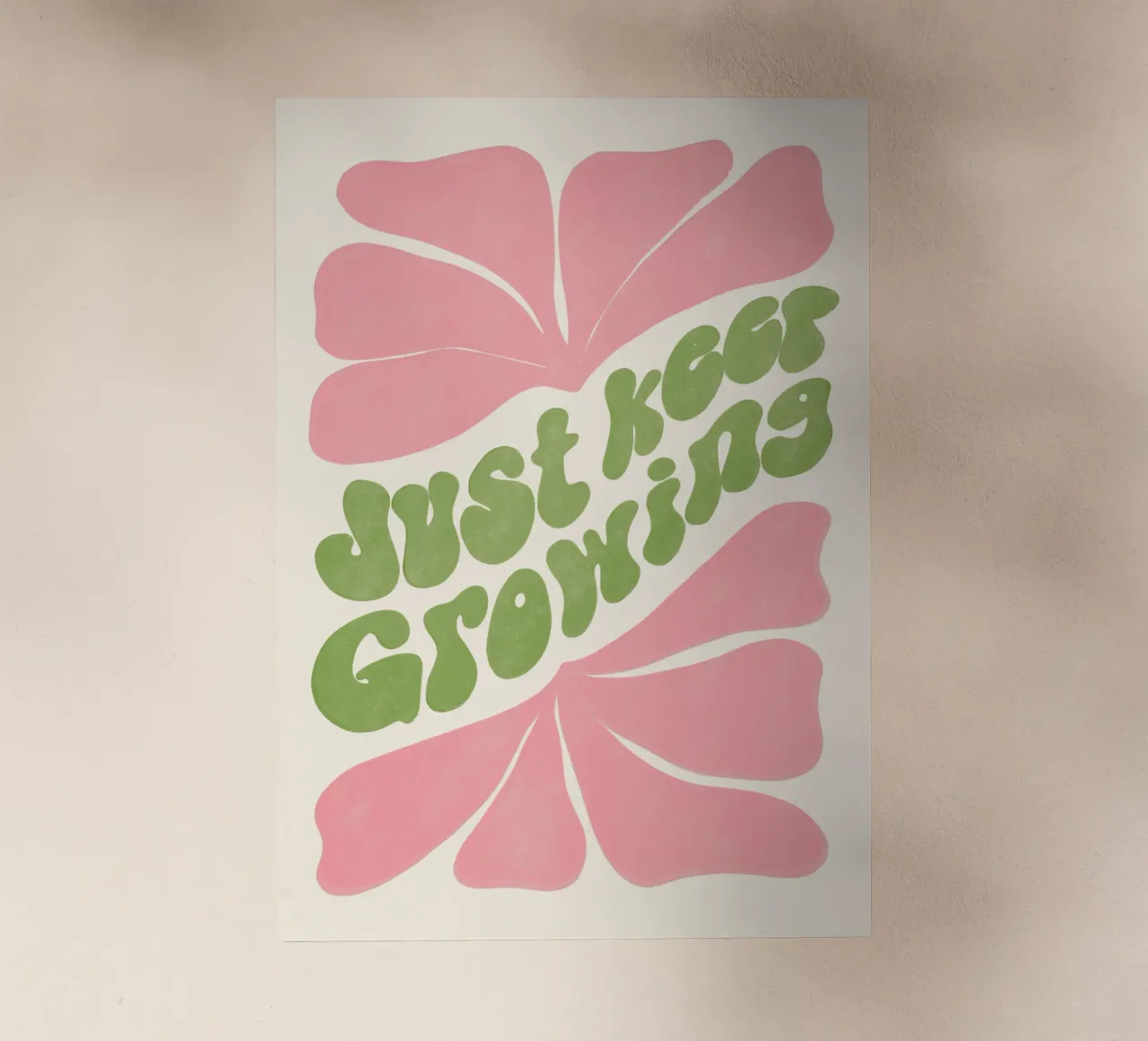Retro Flower Power – Just Keep Growing Poster pellicola backlit da Studio Mooodz