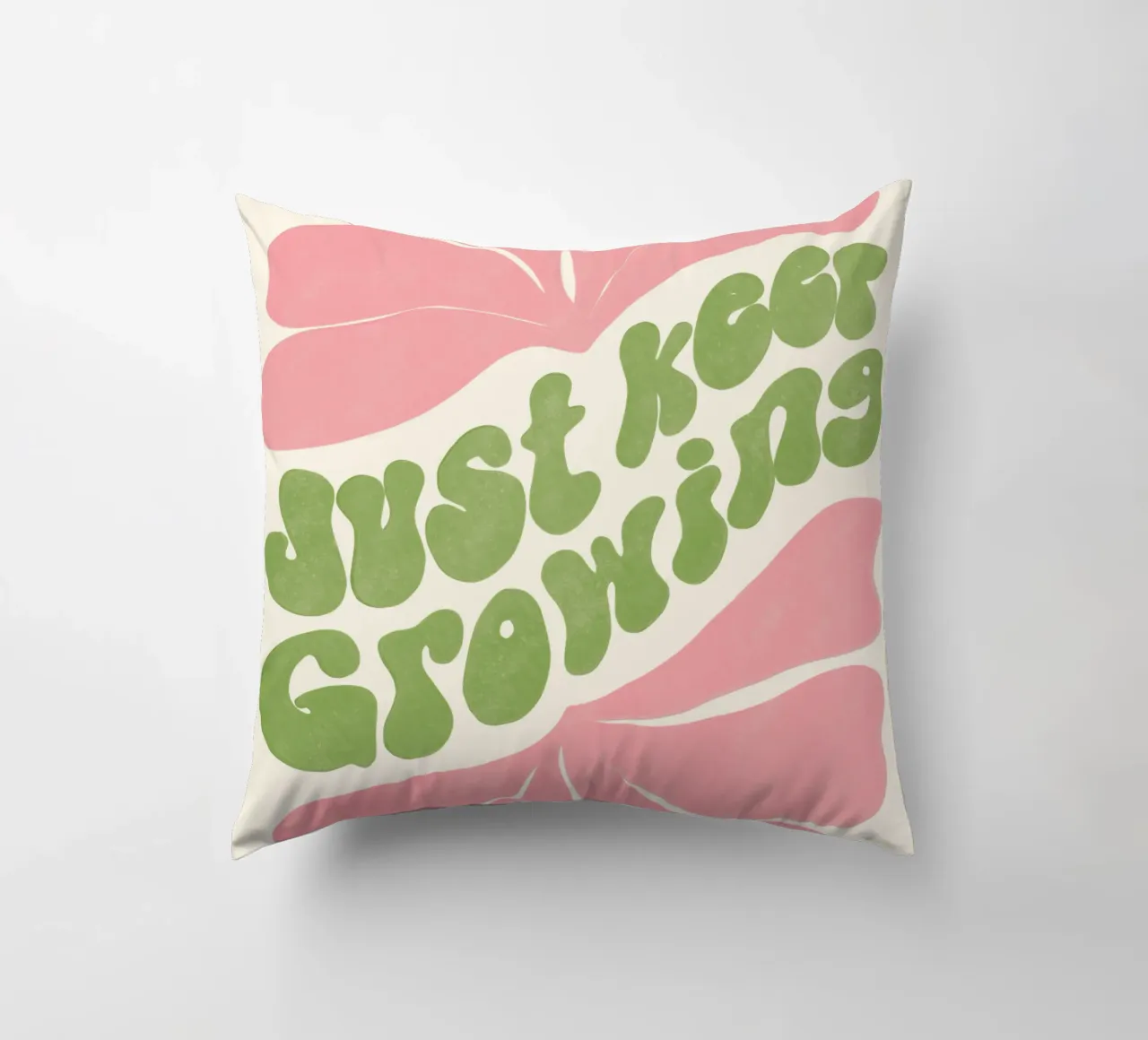 Retro Flower Power – Just Keep Growing Poster cuscino da Studio Mooodz