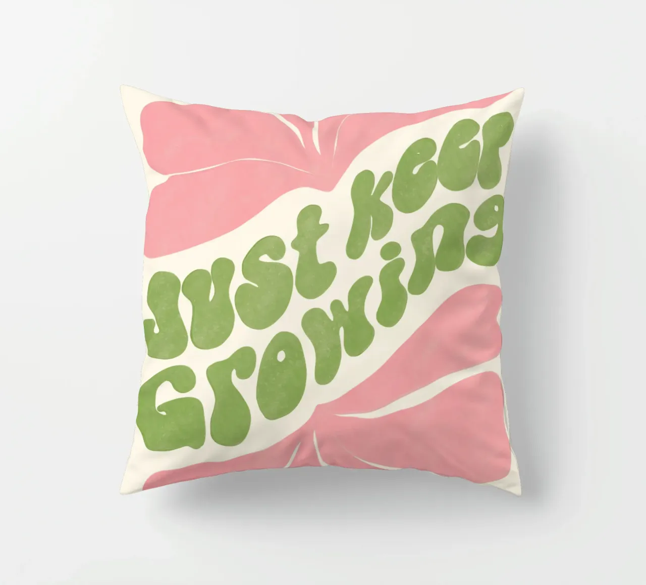 Retro Flower Power – Just Keep Growing Poster cuscino da Studio Mooodz