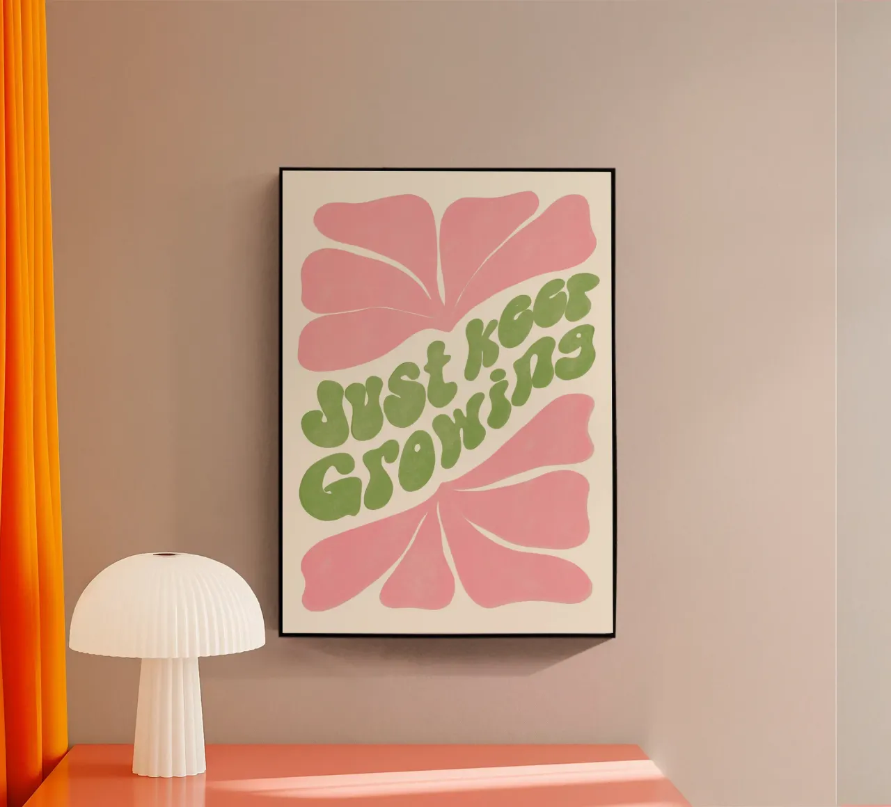 Retro Flower Power – Just Keep Growing Poster plexiglass da Studio Mooodz