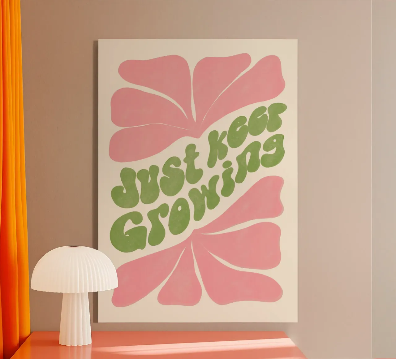 Retro Flower Power – Just Keep Growing Poster plexiglass da Studio Mooodz
