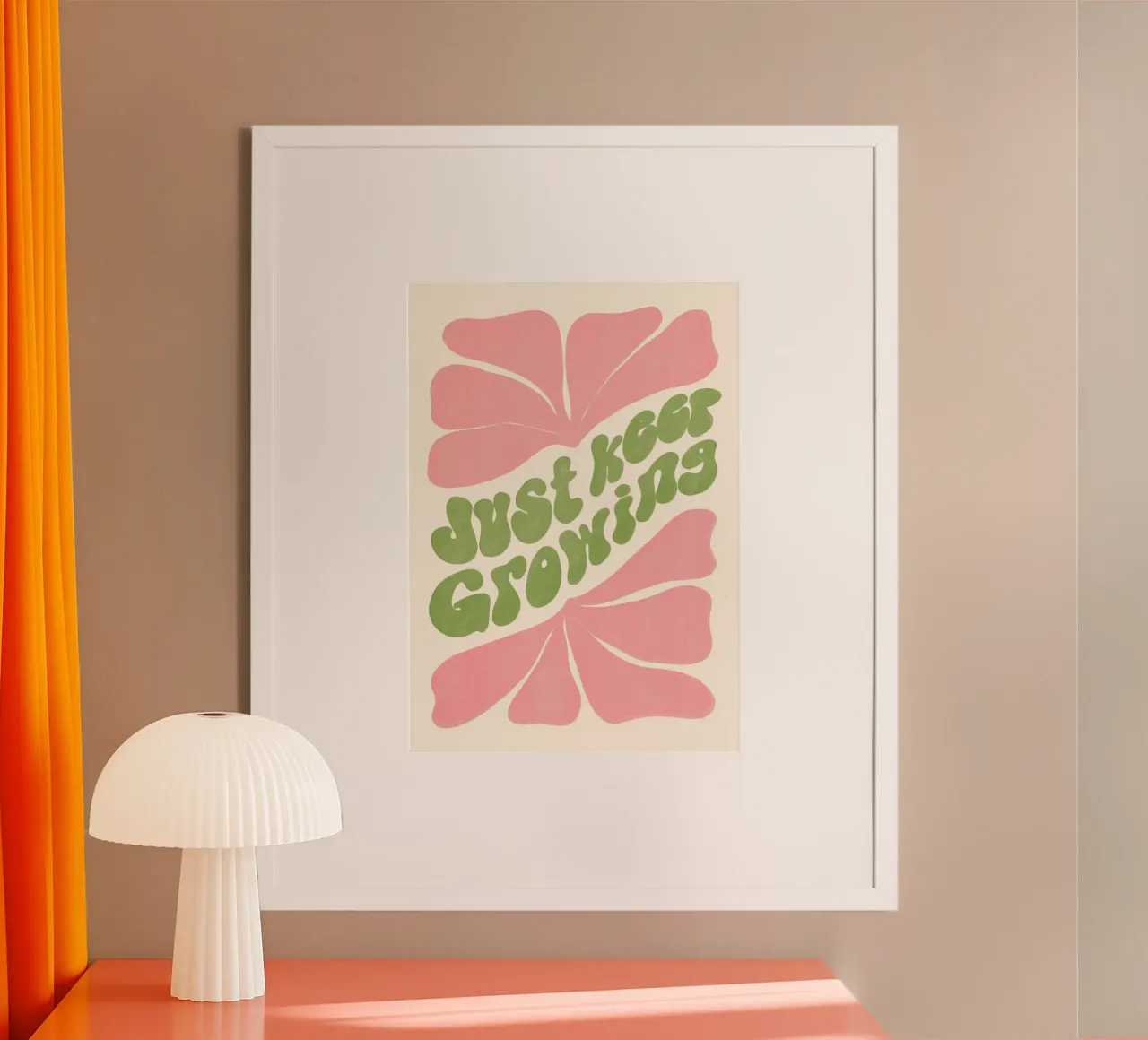 Retro Flower Power – Just Keep Growing Poster carta hahnemühle da Studio Mooodz