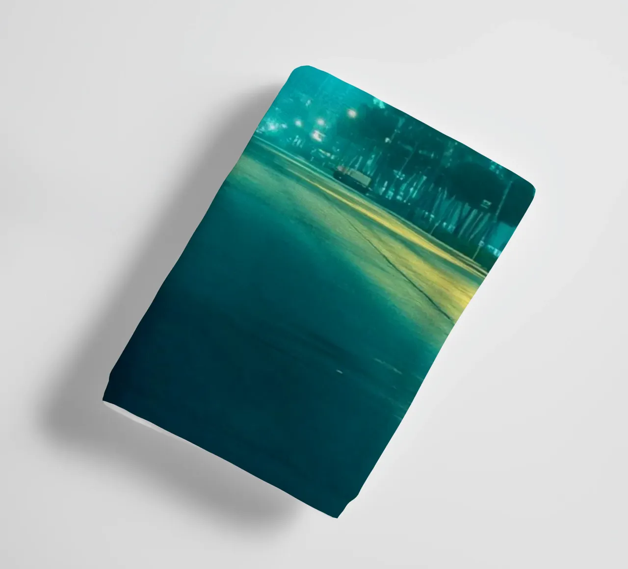 Miami by night: palm trees and the illuminated skyline towel by By Night