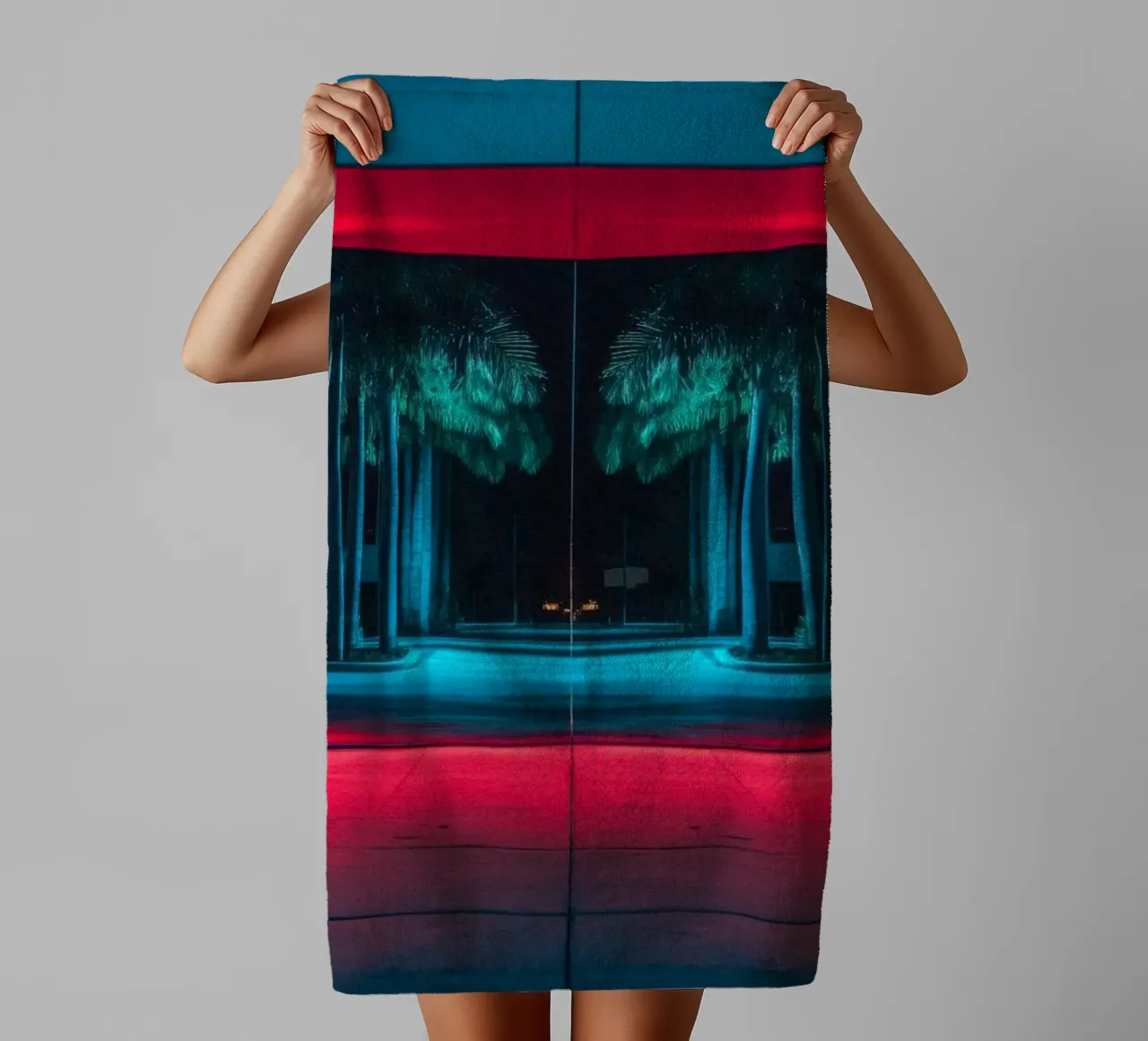 Tropical reflection: Miami and its play of light towel by By Night