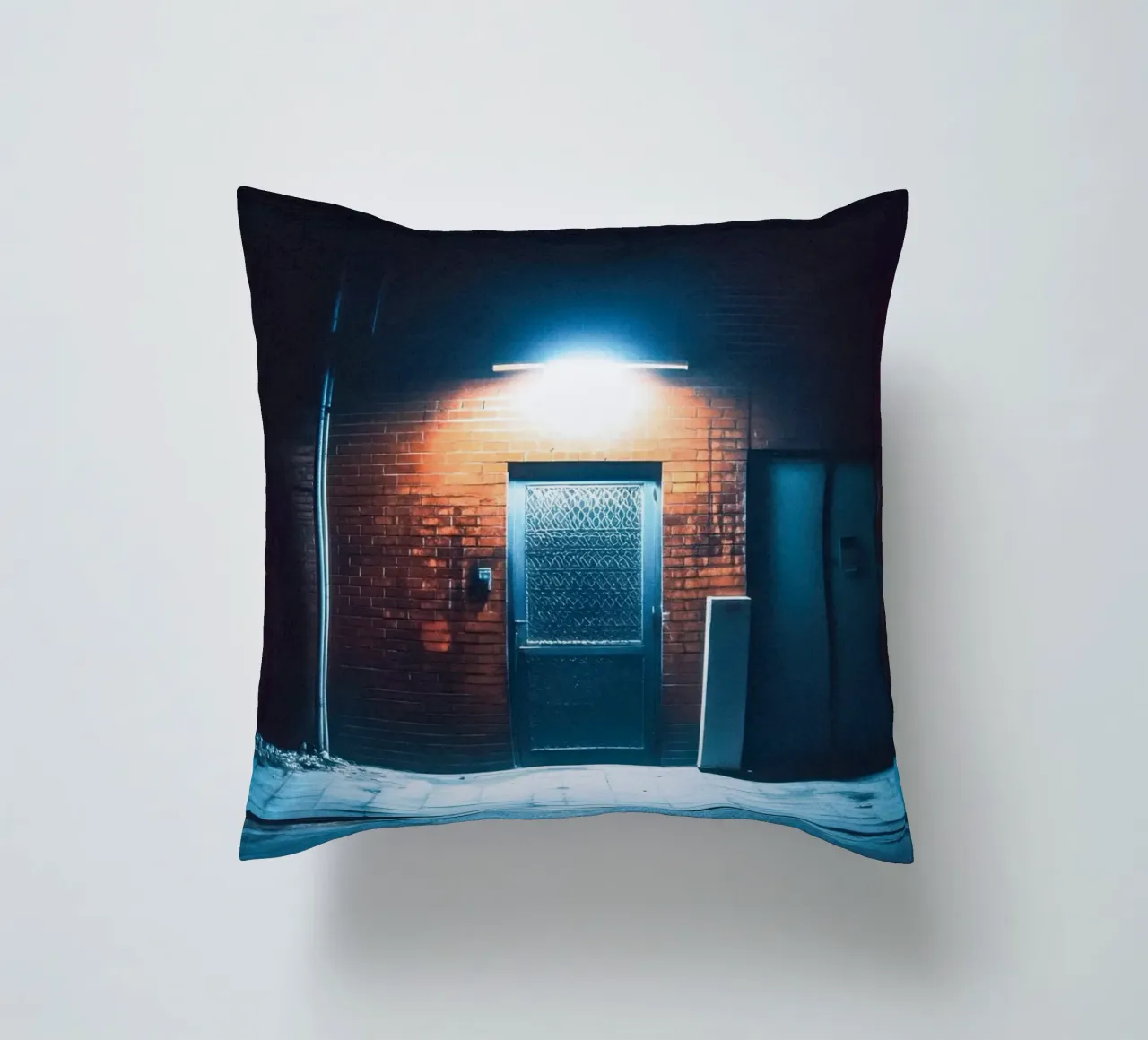Illuminated Gate in Beijing: The Art of Simplicity decorative cushion by By Night