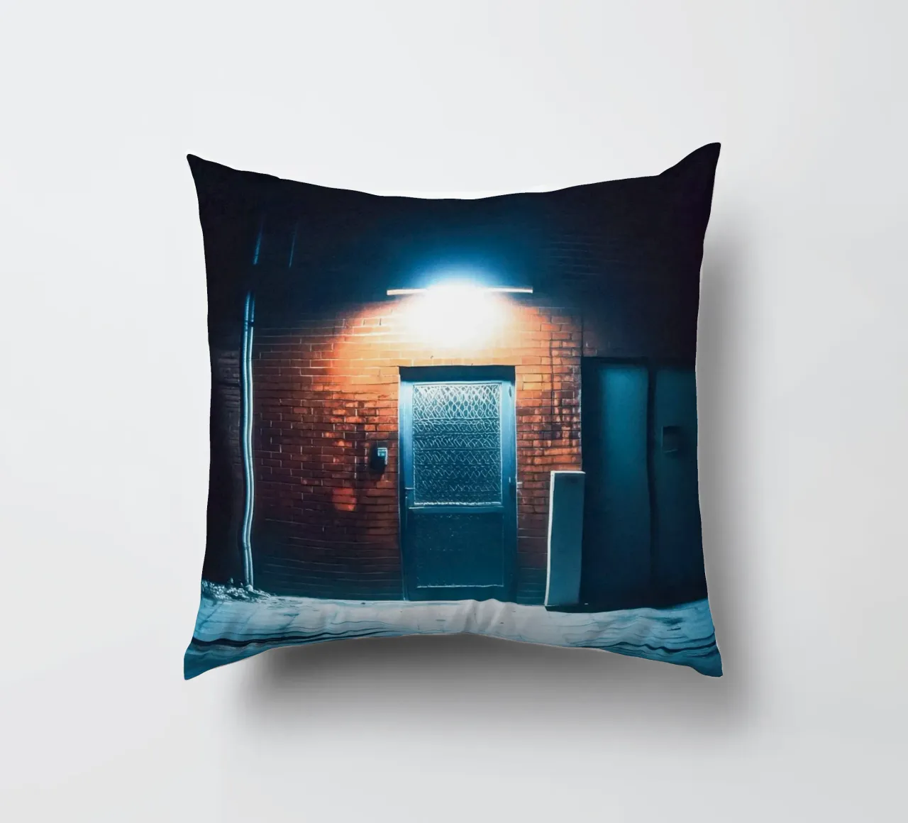Illuminated Gate in Beijing: The Art of Simplicity decorative cushion by By Night