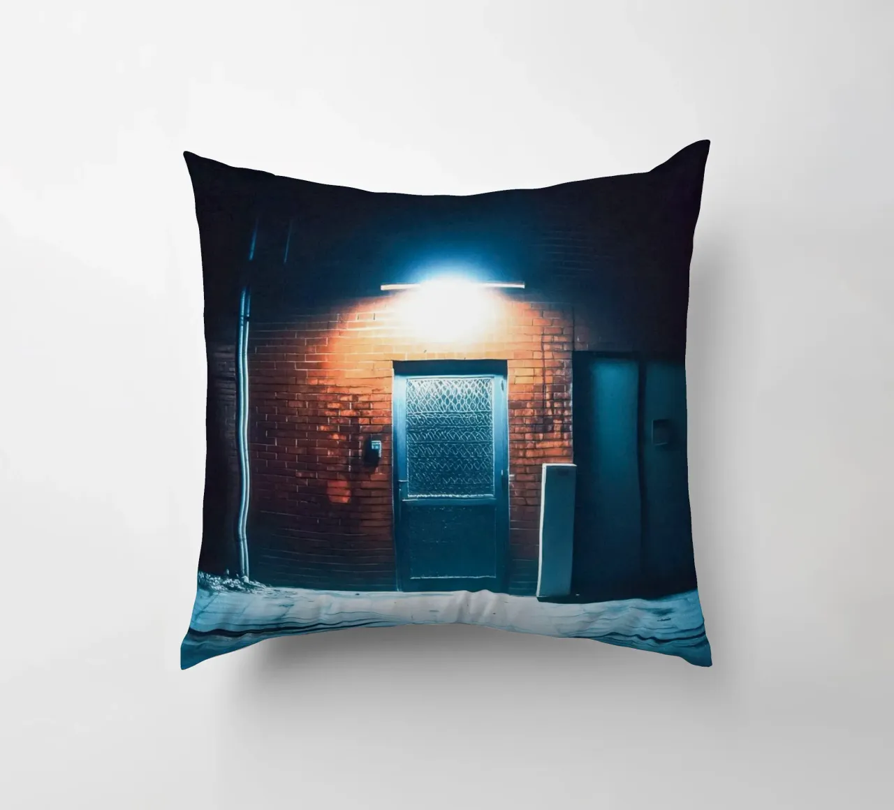 Illuminated Gate in Beijing: The Art of Simplicity decorative cushion by By Night