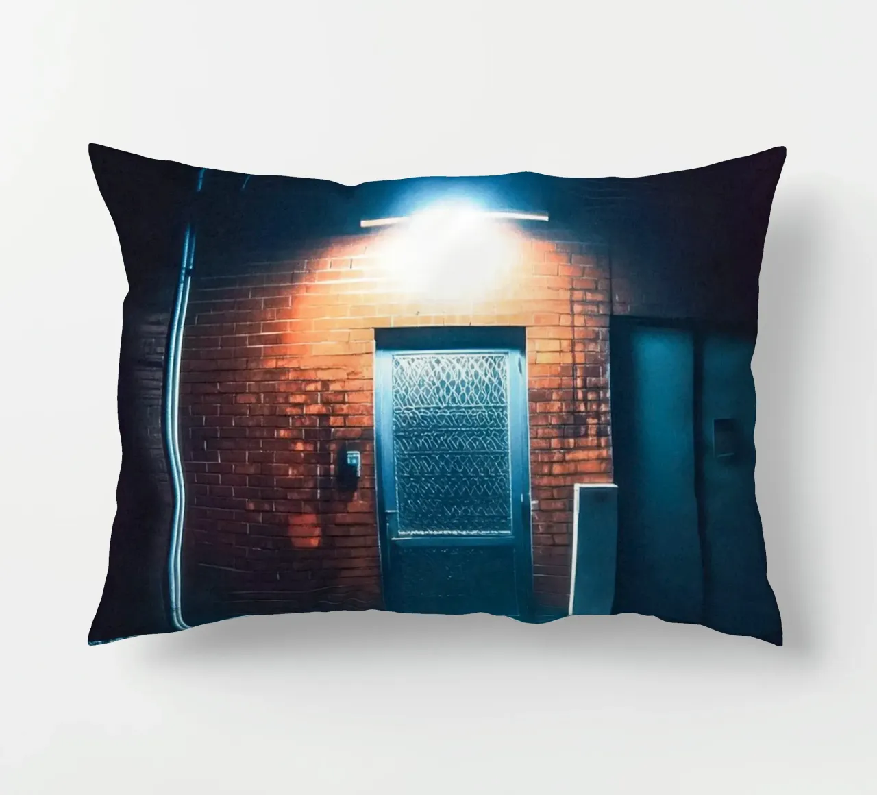 Illuminated Gate in Beijing: The Art of Simplicity decorative cushion by By Night