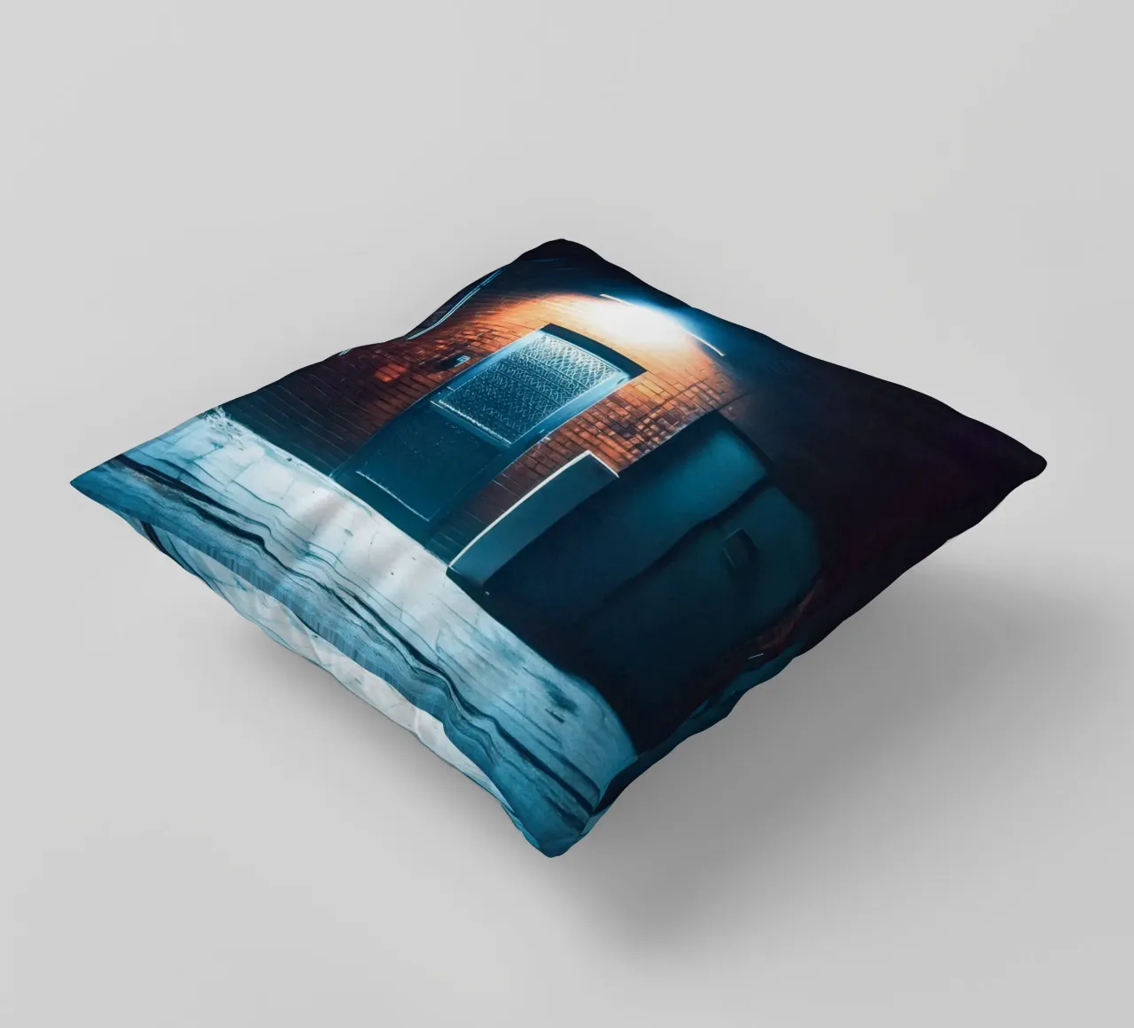 Illuminated Gate in Beijing: The Art of Simplicity decorative cushion by By Night