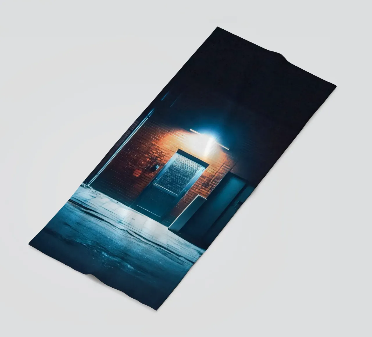 Illuminated Gate in Beijing: The Art of Simplicity beach towel by By Night