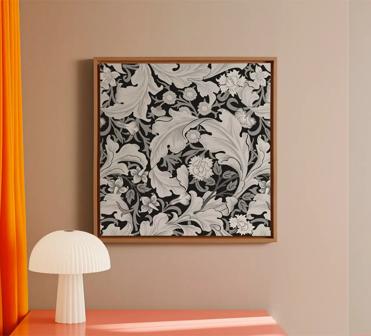 William Morris - Blumig Leinwand mit Schattenfugenrahmen von William Store