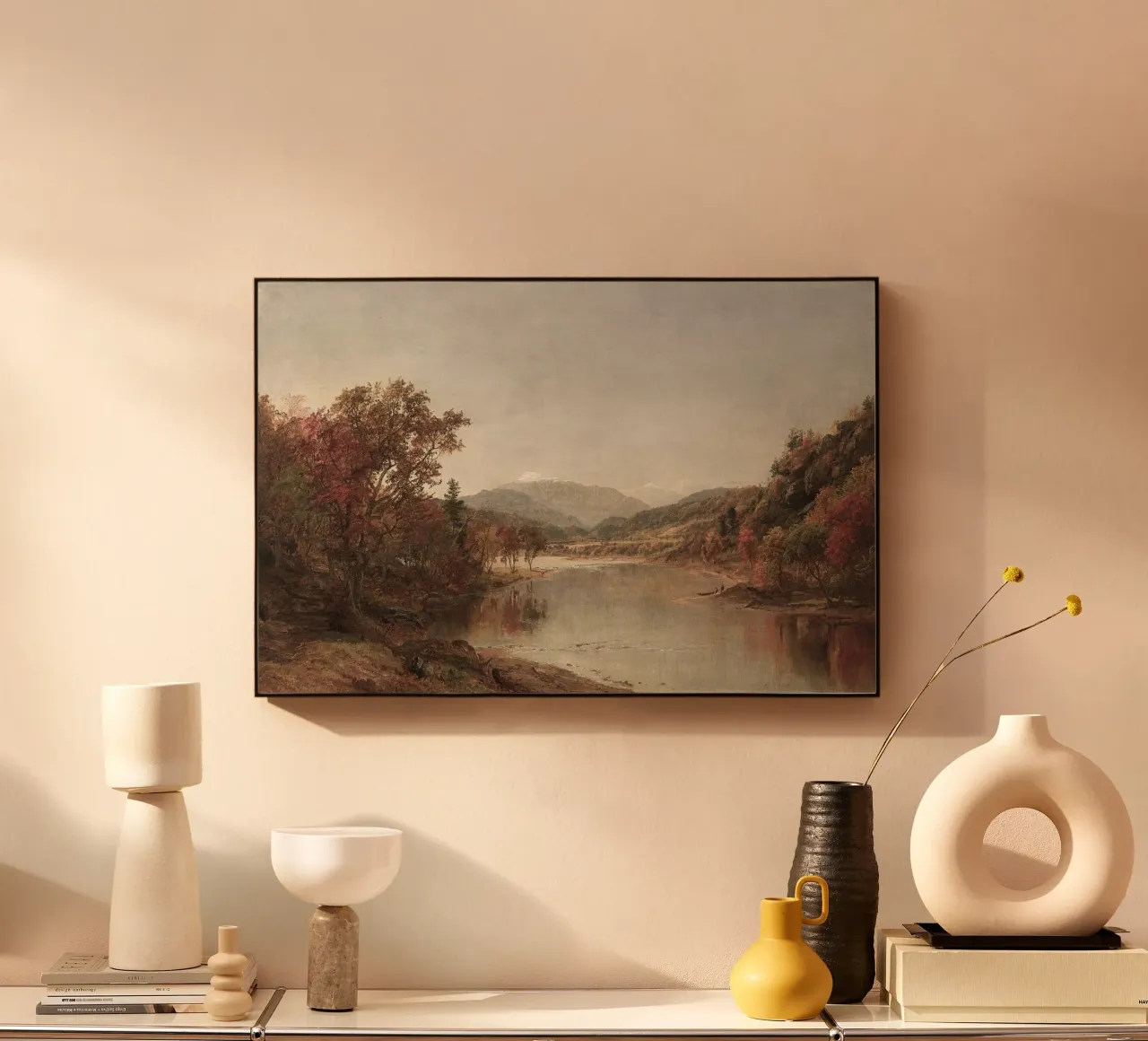 Autumn Riverside Scene alluminio dibond da apoloprints
