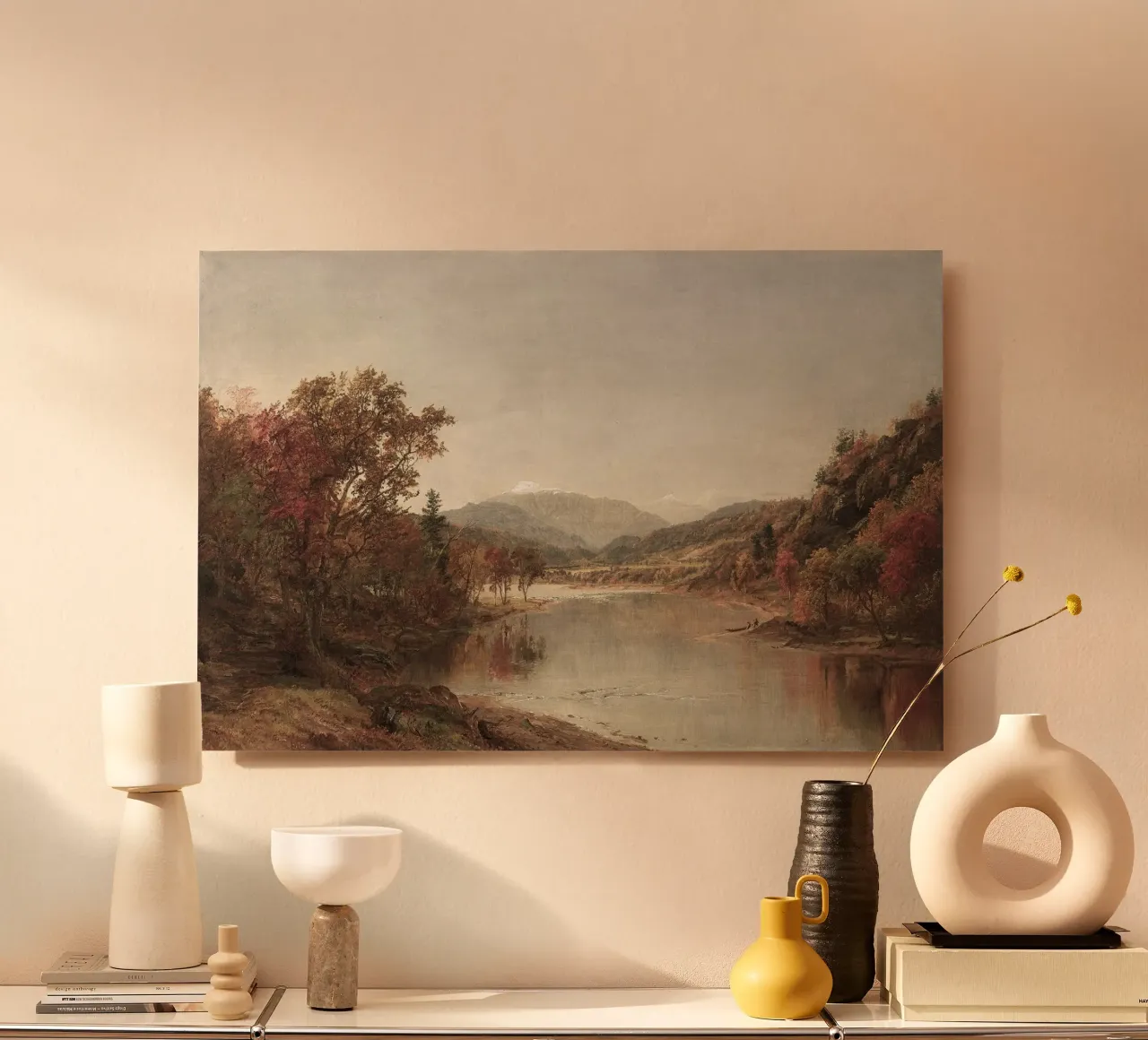 Autumn Riverside Scene alluminio dibond da apoloprints