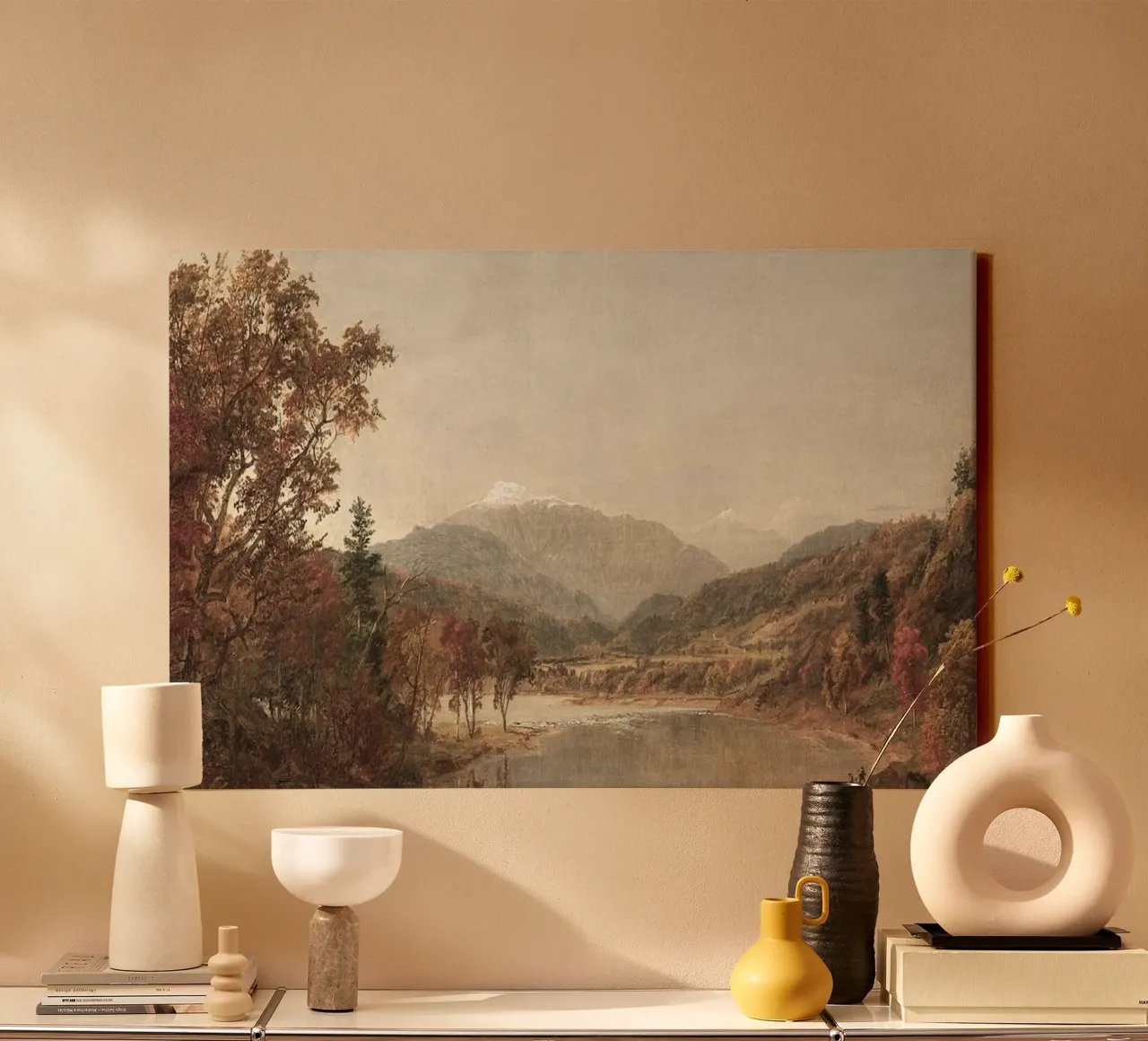 Autumn Riverside Scene tela con Cornice a cassetta da apoloprints