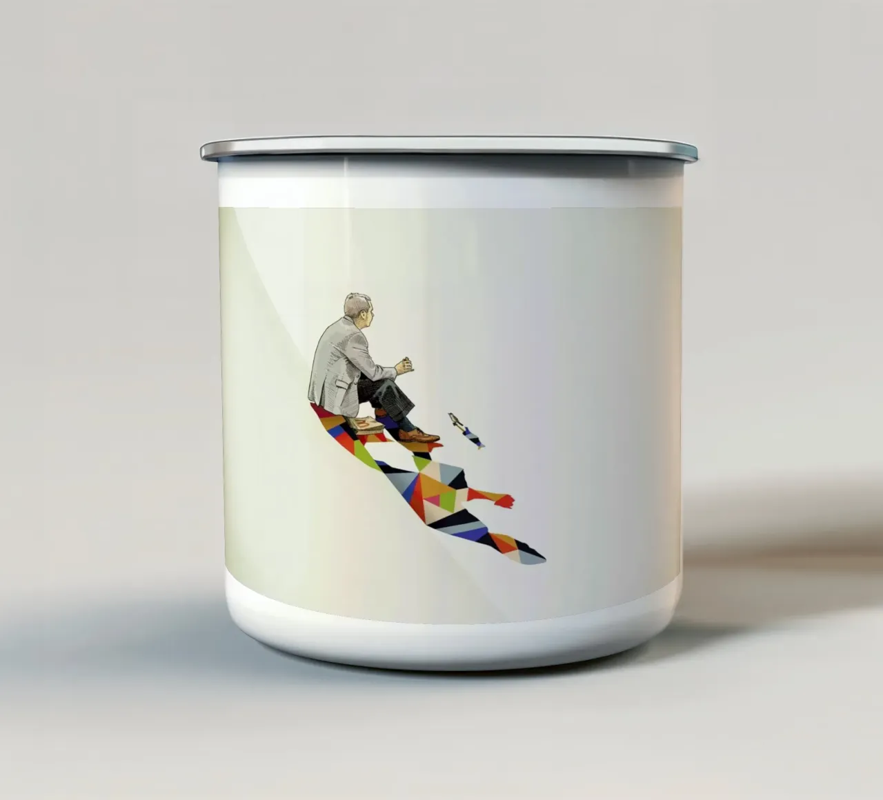 Walking Shadow - Lunch tazza in smalto da Jason Ratliff