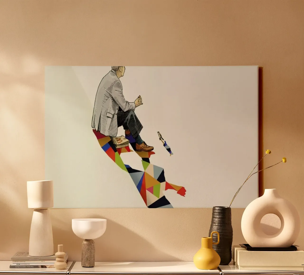 Walking Shadow - Lunch tela con Cornice a cassetta da Jason Ratliff