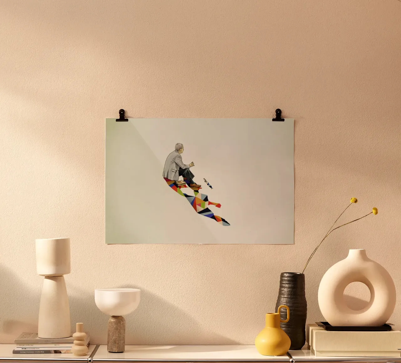 Walking Shadow - Lunch poster con telaio in plastica da Jason Ratliff