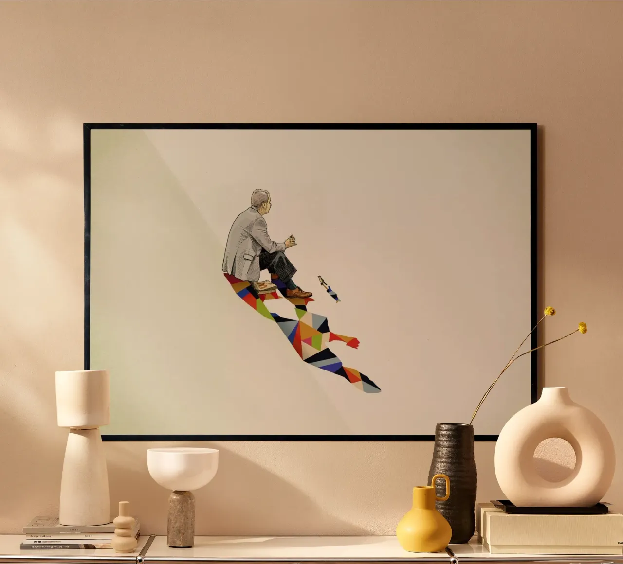 Walking Shadow - Lunch poster con telaio in plastica da Jason Ratliff