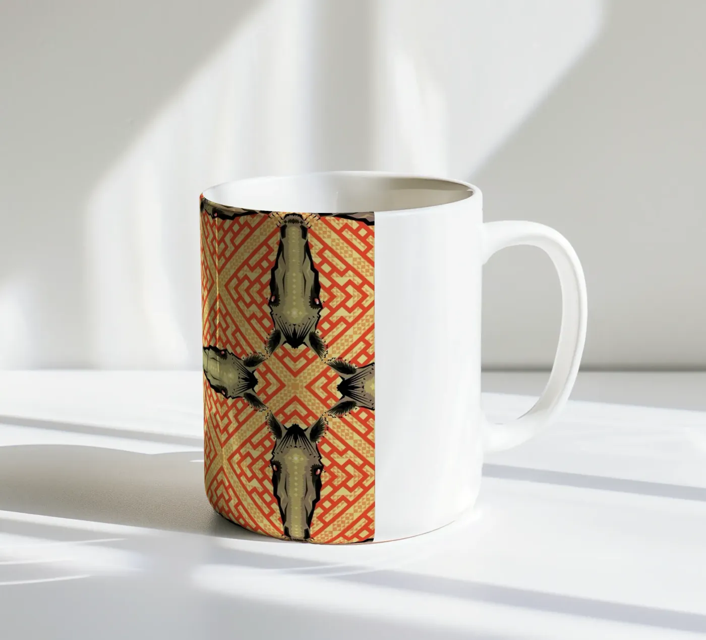 Horse Pattern ceramic mug by Chobopop