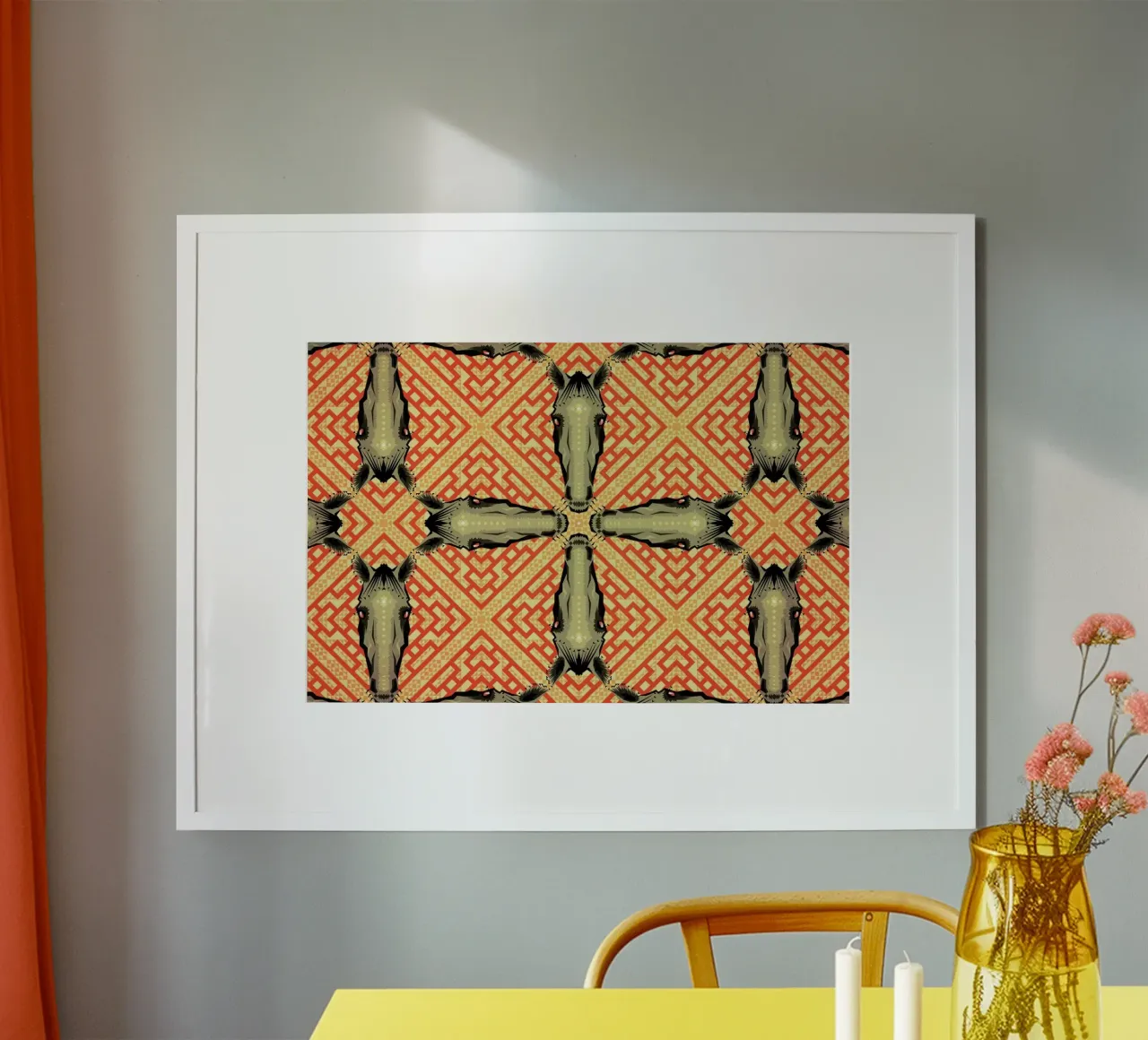Horse Pattern poster con telaio in alluminio da Chobopop