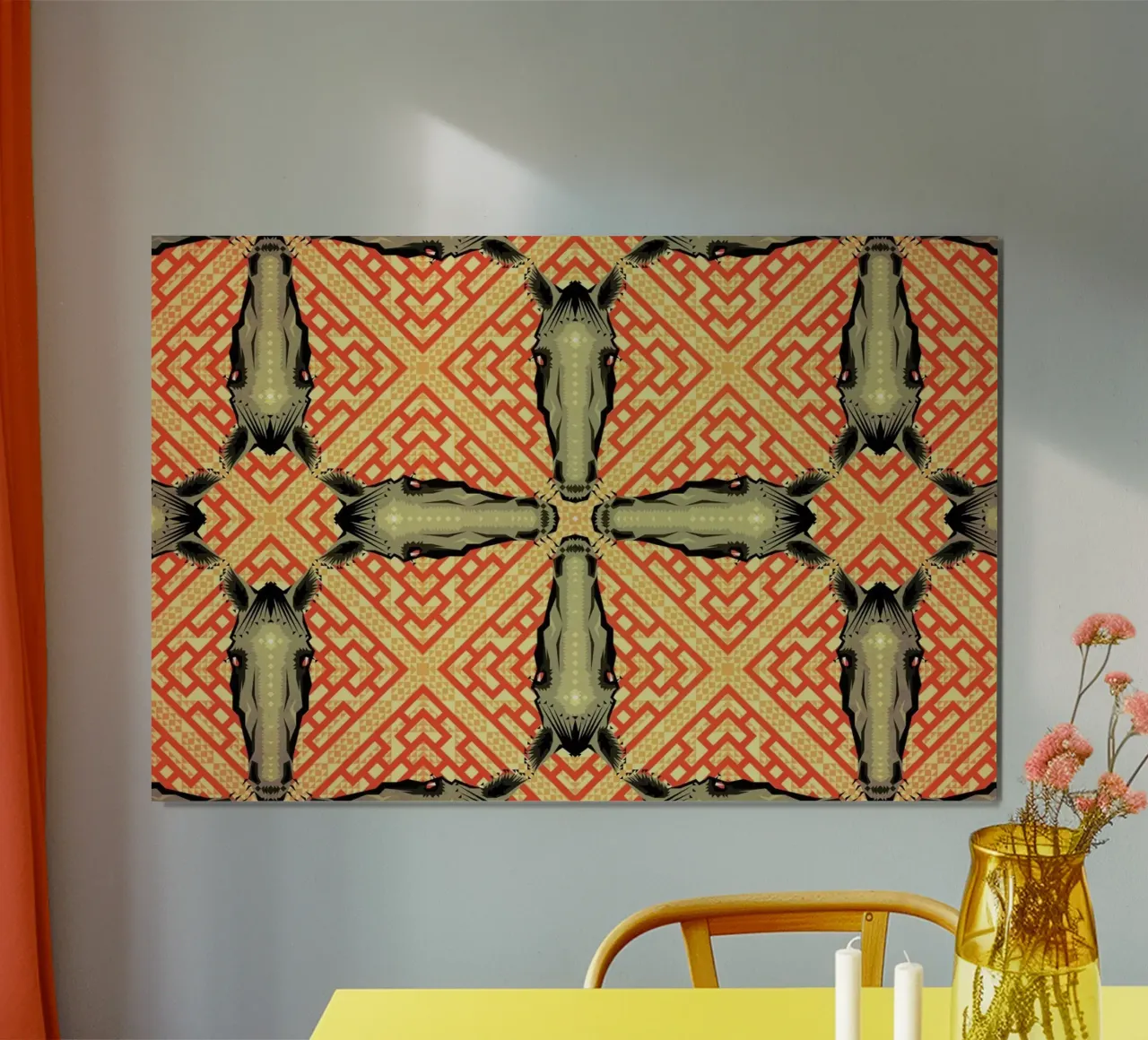 Horse Pattern poster con telaio in alluminio da Chobopop